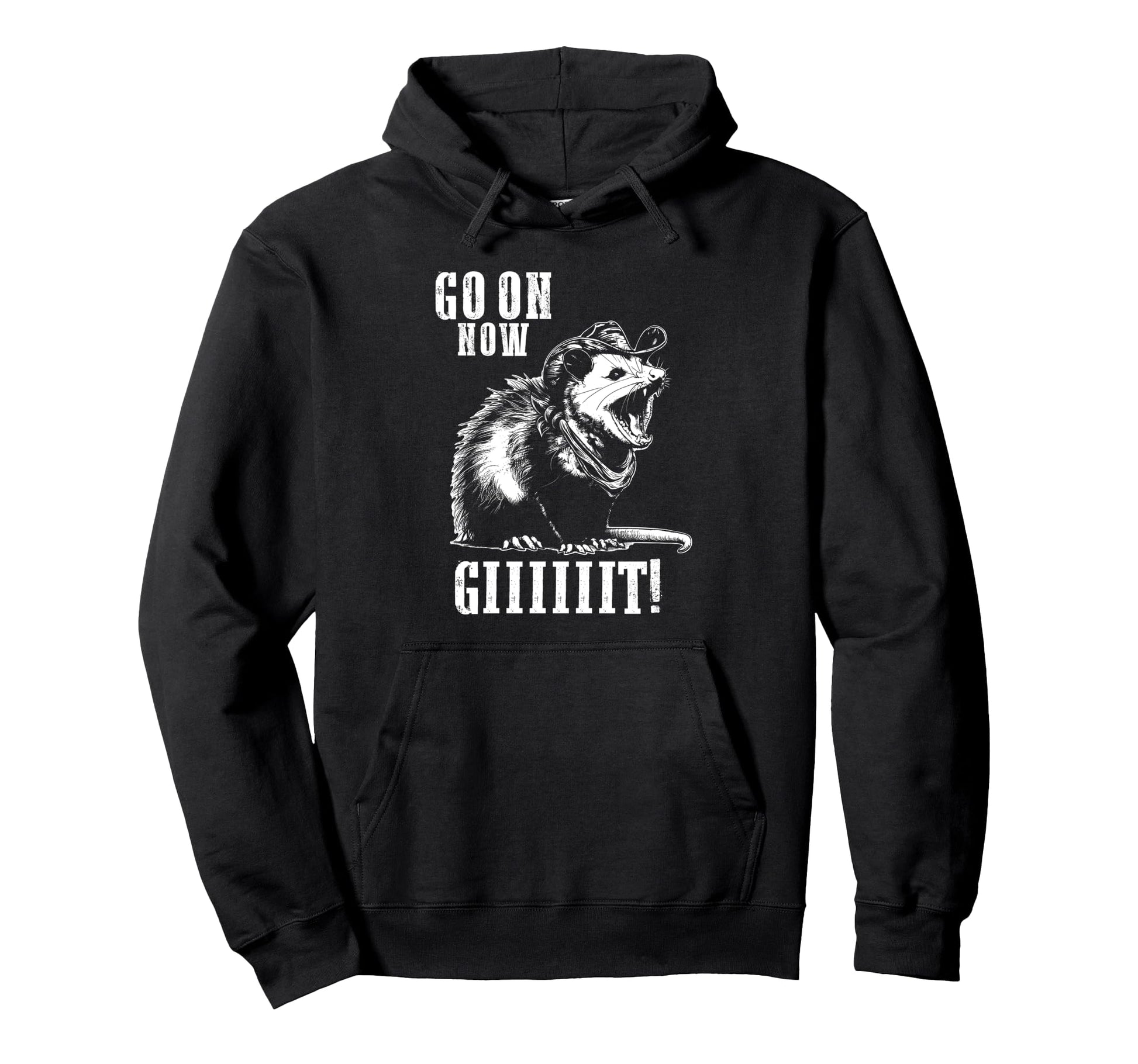 Cowboy Opossum Go Now Git Western Opossum Hoodie - Custom Art Print Unisex - T-Shirt, Sweatshirt, Hoodie