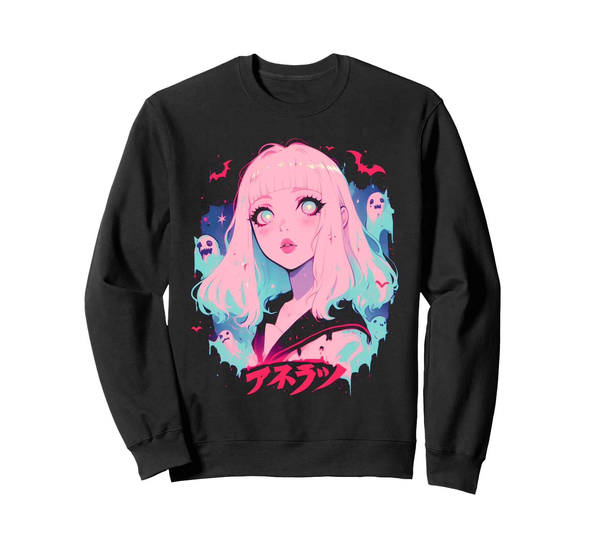 Goth Grunge Demon Anime Waifu Sweatshirt - Fun Novelty Design Men Women - T-Shirt, Sweatshirt, Hoodie