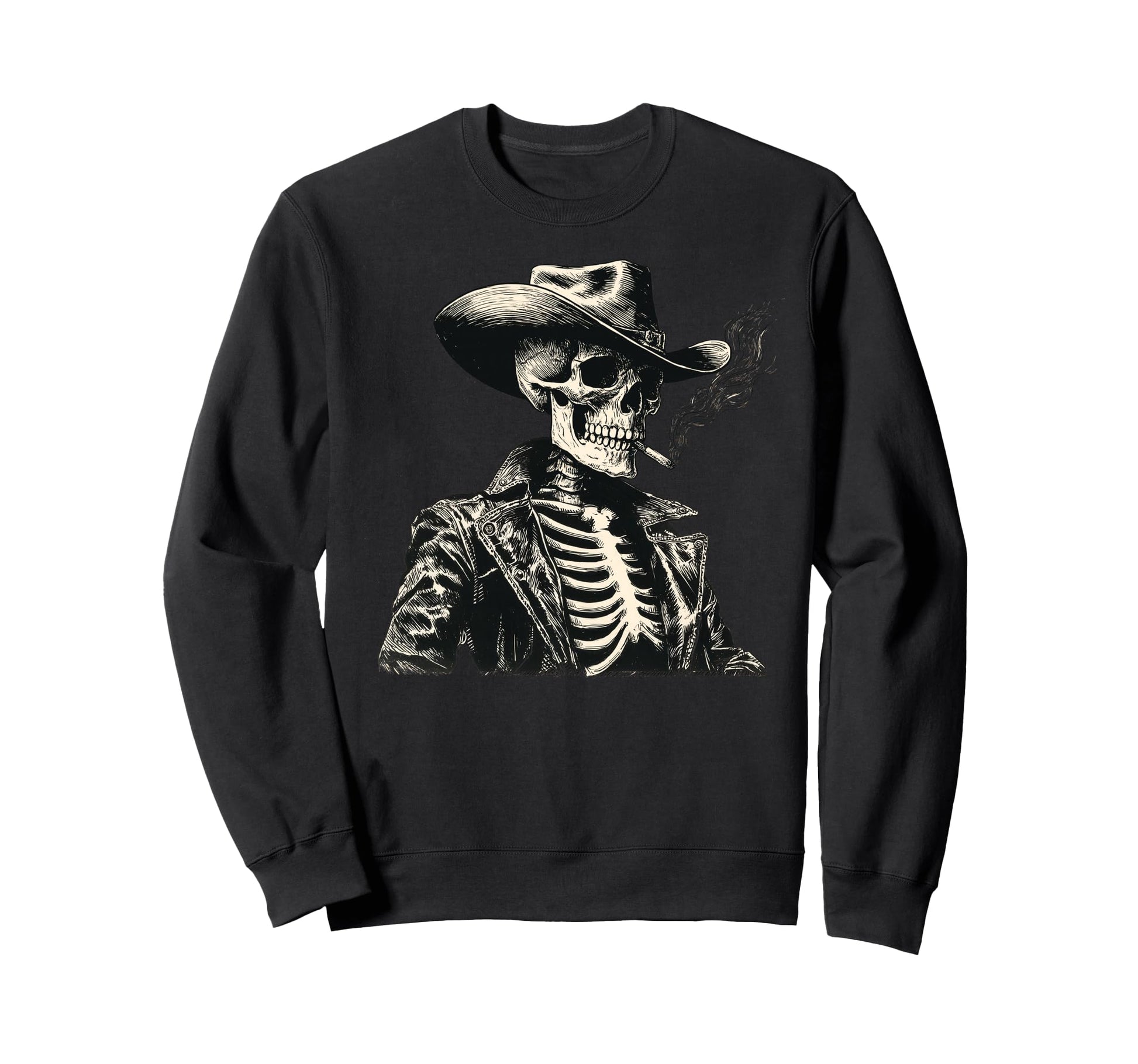 Rodeo Western Cowboy Skeleton Sweatshirt - Casual Everyday Wear Unisex - T-Shirt, Sweatshirt, Hoodie