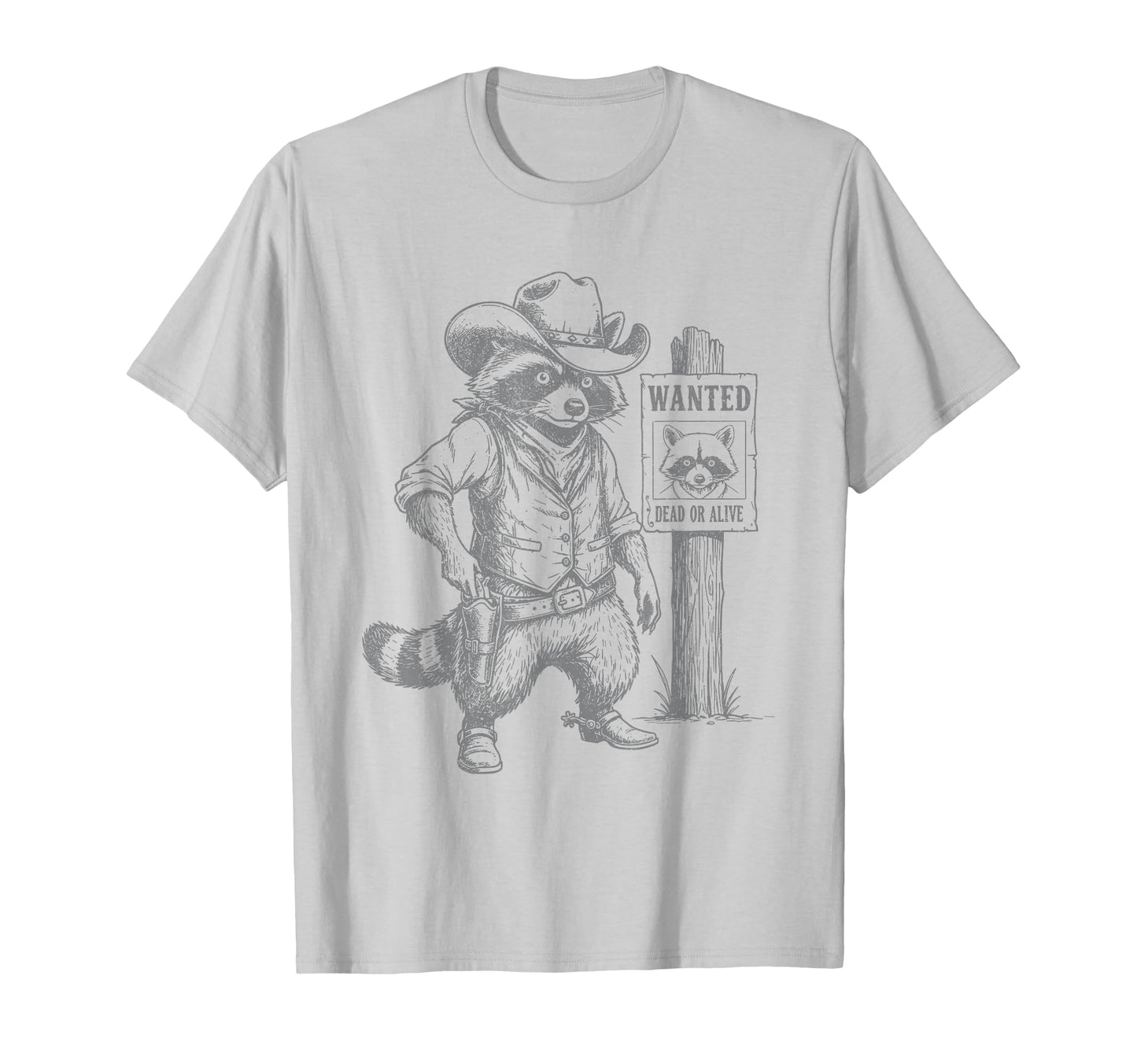 Raccoon Cowboy Western Outlaw T-Shirt - Custom Art Print for Adults - T-Shirt, Sweatshirt, Hoodie