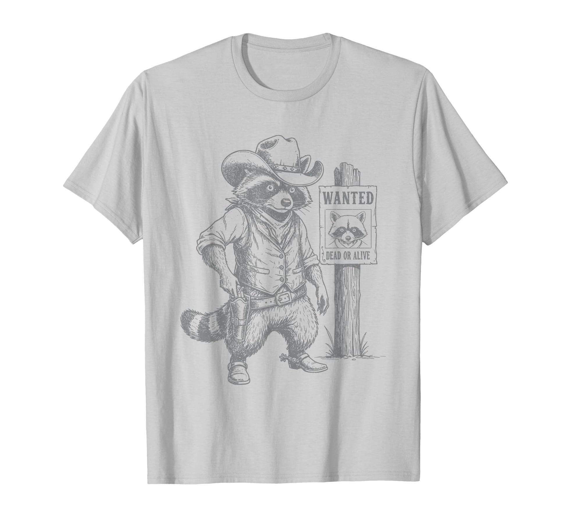 Raccoon Cowboy Western Outlaw T-Shirt - Custom Art Print for Adults - T-Shirt, Sweatshirt, Hoodie