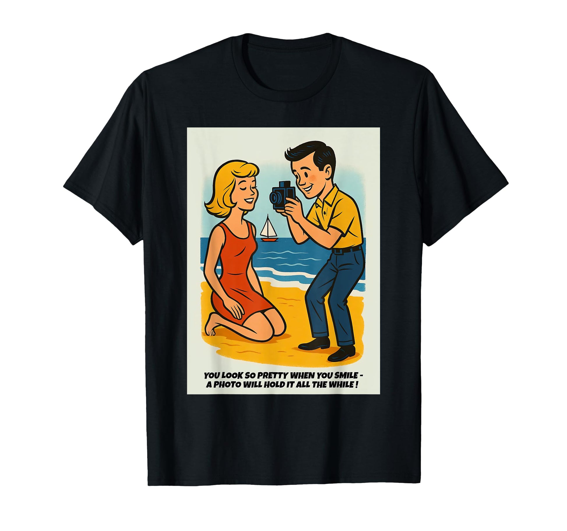 Pretty Smile Beach Camera 1960S Funny T-Shirt - Streetwear Style Men Women - T-Shirt, Sweatshirt, Hoodie
