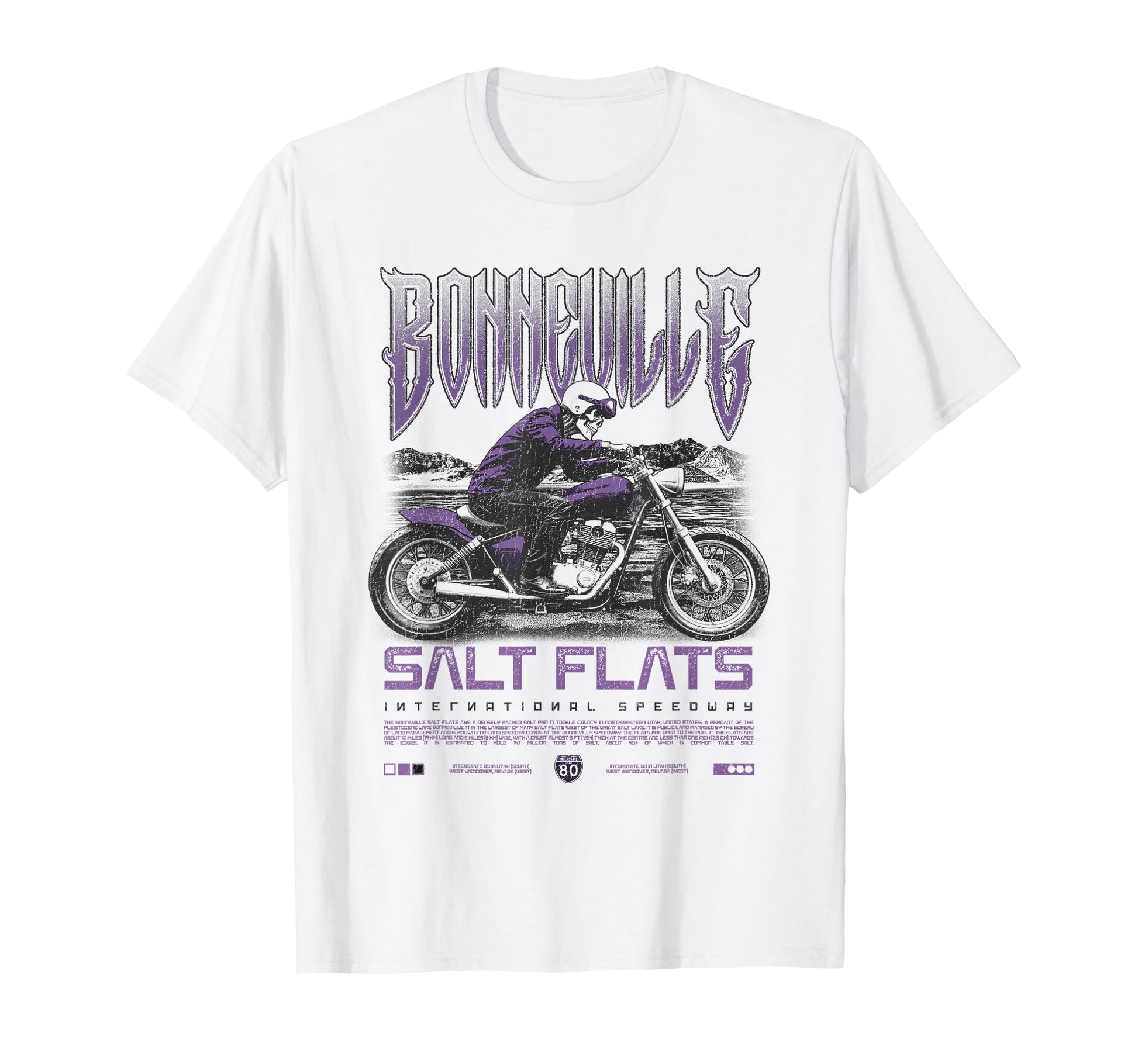 Bonneville Salt Flats Motorcycle T-Shirt - Casual Everyday Wear Unisex - T-Shirt, Sweatshirt, Hoodie