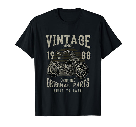 30Th Birthday 1988 Motorcycle Chopper T-Shirt - Trendy Graphic for Adults - T-Shirt, Sweatshirt, Hoodie