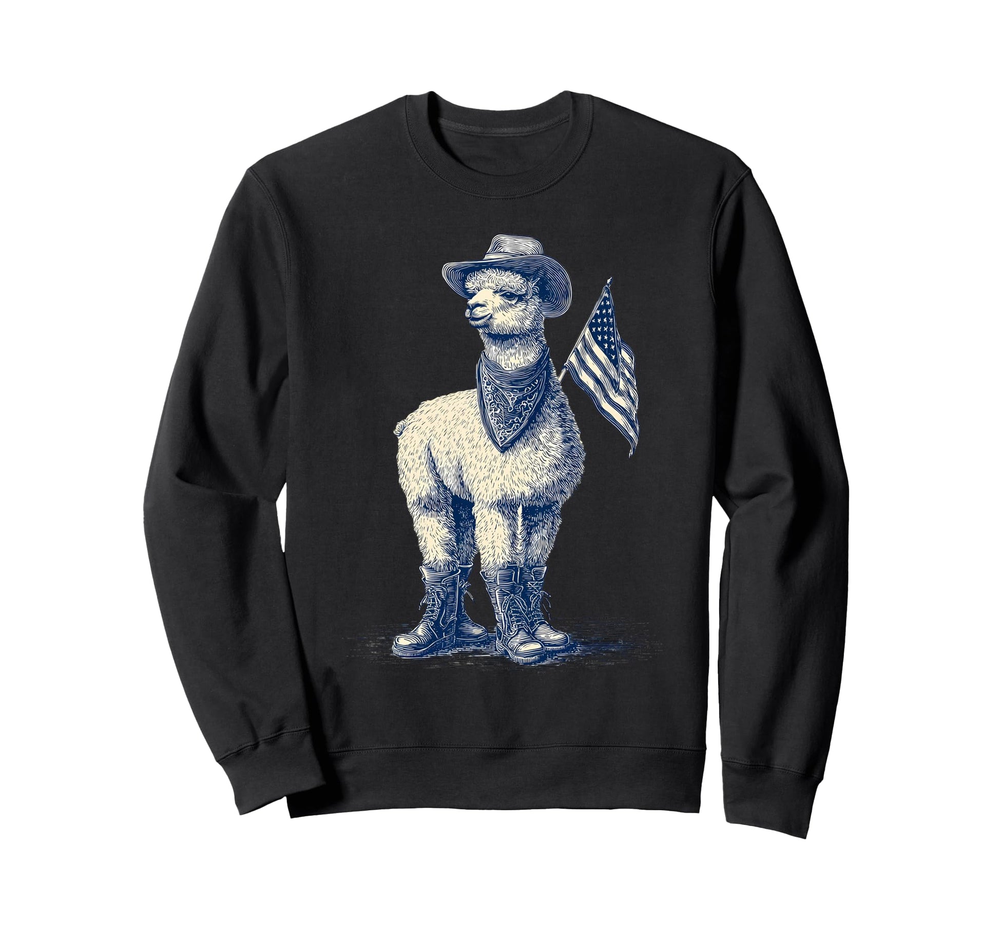 Alpaca Cowboy Rodeo Cowgirl Western Sweatshirt - Graphic Print Unisex - T-Shirt, Sweatshirt, Hoodie