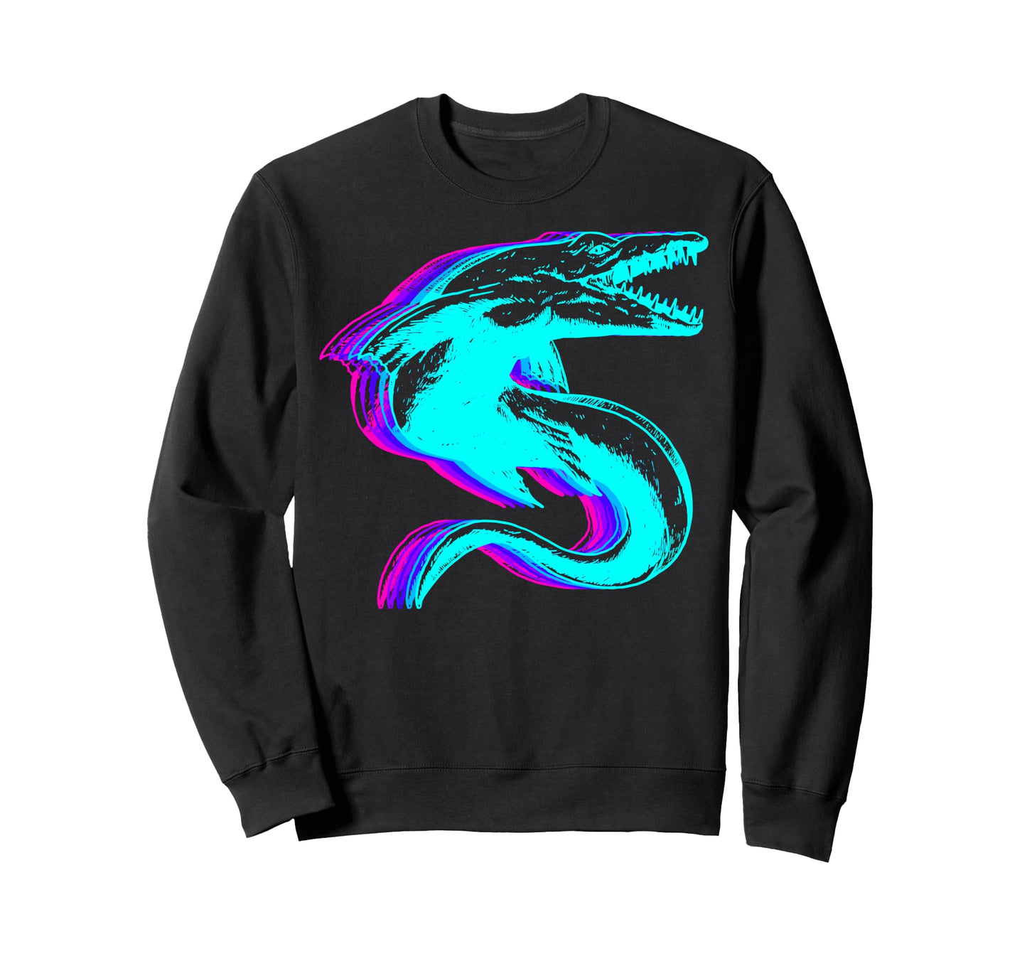 Mosasaurus Dinosaur Vaporwave Sweatshirt - Novelty Apparel Unisex - T-Shirt, Sweatshirt, Hoodie