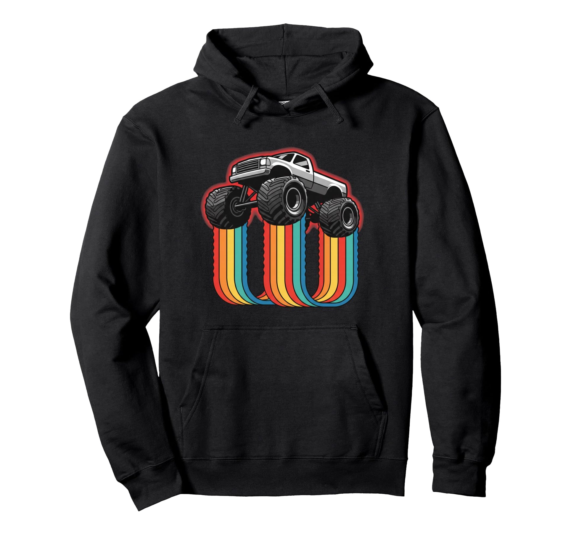 Trucks Off Road Rainbow Hoodie - Aesthetic Graphic Men Women - T-Shirt, Sweatshirt, Hoodie