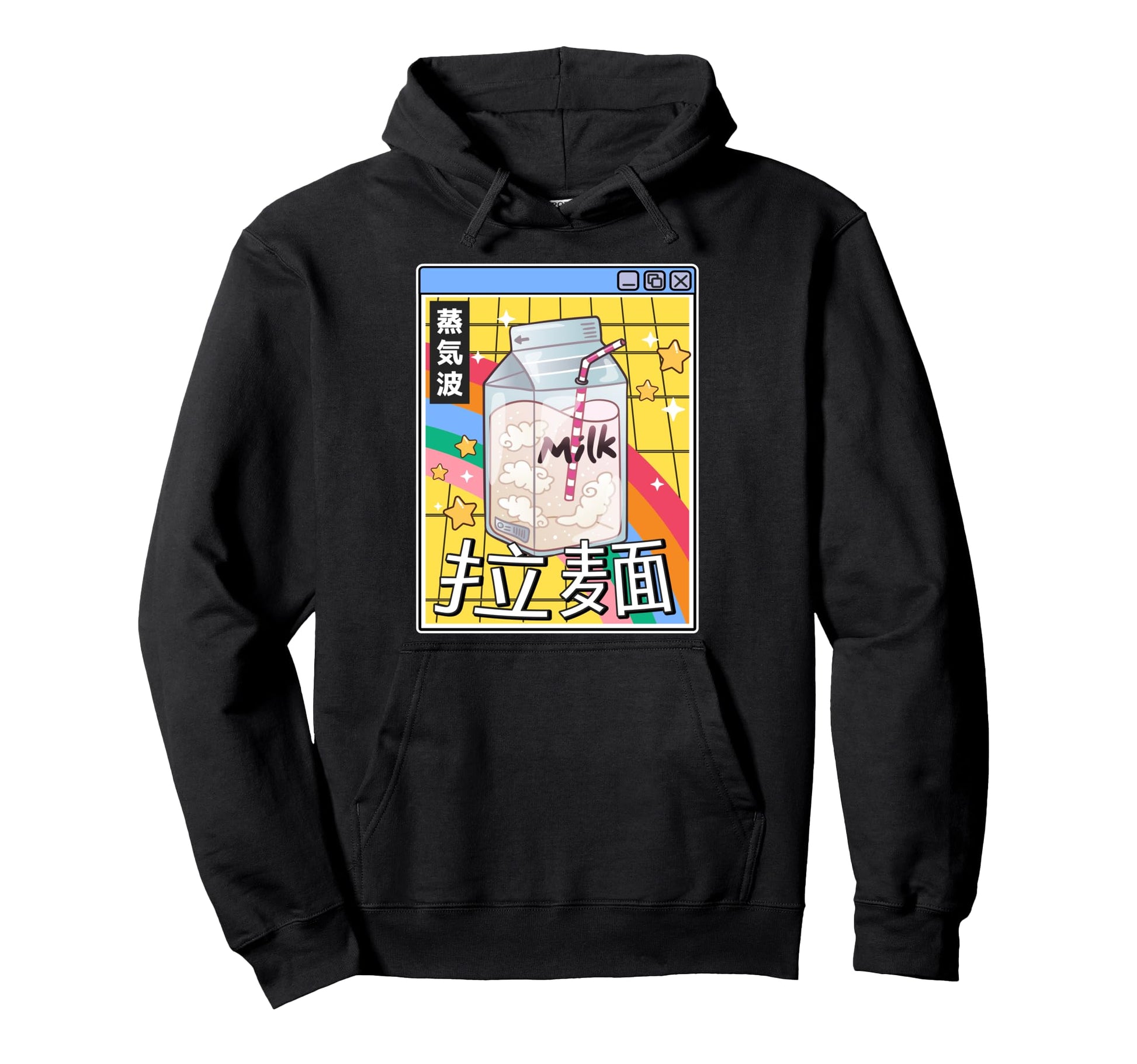 Japan Milk Carton Kawaii Grid Vaporwave Hoodie - Aesthetic Graphic Unisex - T-Shirt, Sweatshirt, Hoodie