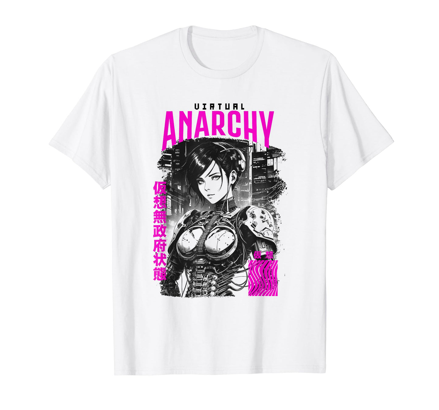 Japanese Anime Urban Cyber Vaporwave T-Shirt - Custom Art Print Unisex - T-Shirt, Sweatshirt, Hoodie