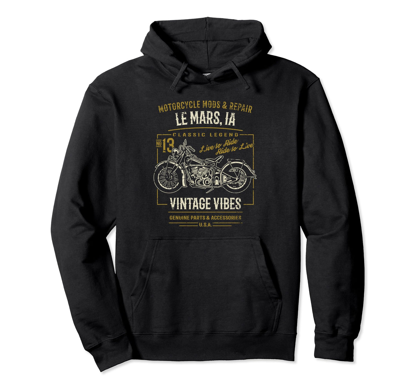 Le Mars Ia Usa Motorcycle Hoodie - Custom Art Print for Adults - T-Shirt, Sweatshirt, Hoodie