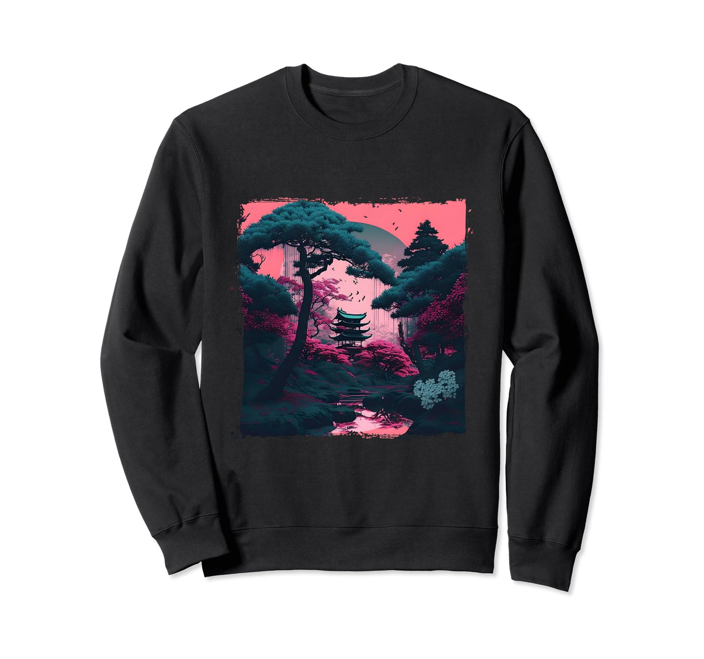 Japanese Digital Woodblock Art Sweatshirt - Unique Graphic Unisex - T-Shirt, Sweatshirt, Hoodie
