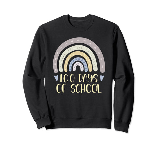 100 Days School Teacher Student Sweatshirt - Minimalist Print for Adults - T-Shirt, Sweatshirt, Hoodie