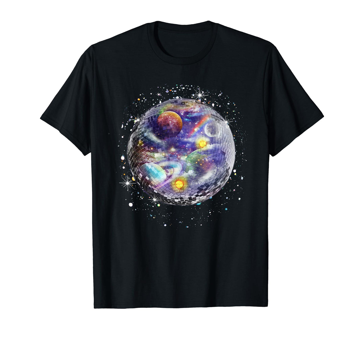 Disco Ball Space Galaxy Club T-Shirt - Minimalist Print Unisex - T-Shirt, Sweatshirt, Hoodie