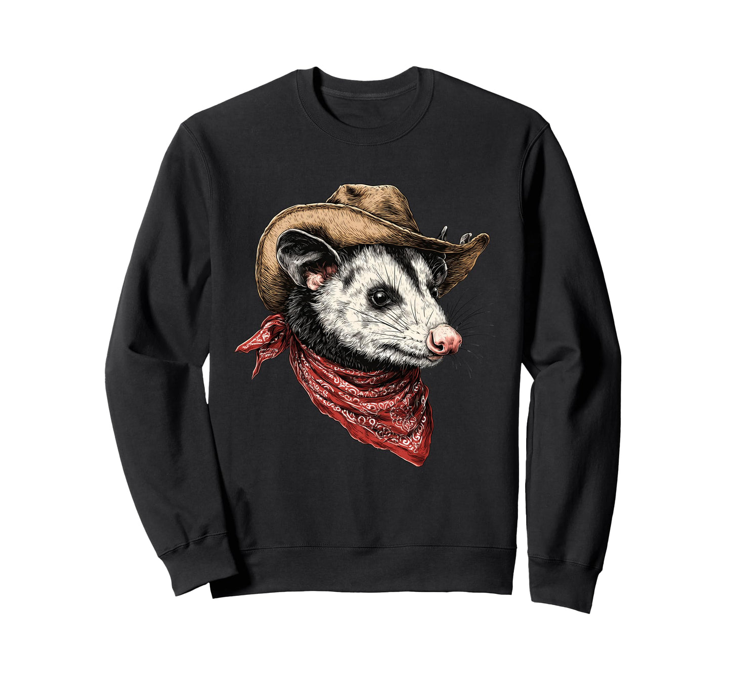 Country Cowboy Opossum Rodeo Sweatshirt - Casual Everyday Wear Unisex - T-Shirt, Sweatshirt, Hoodie
