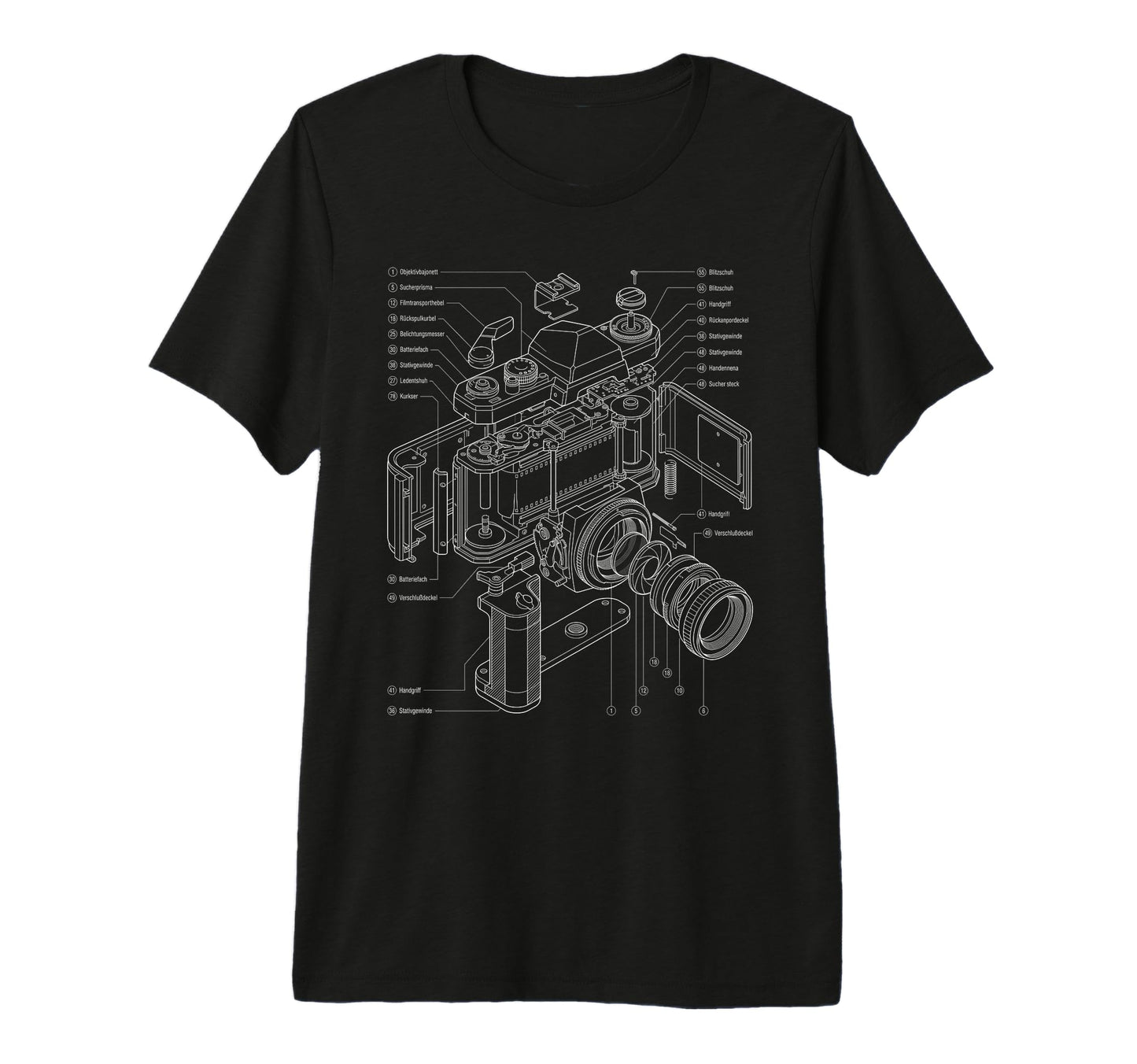Camera Schematic Film Photography T-Shirt - Unique Graphic Unisex - T-Shirt, Sweatshirt, Hoodie