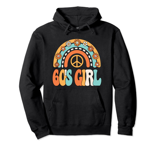 60S Peace Rainbow Hippie Party Outfit Hoodie - Minimalist Print Men Women - T-Shirt, Sweatshirt, Hoodie