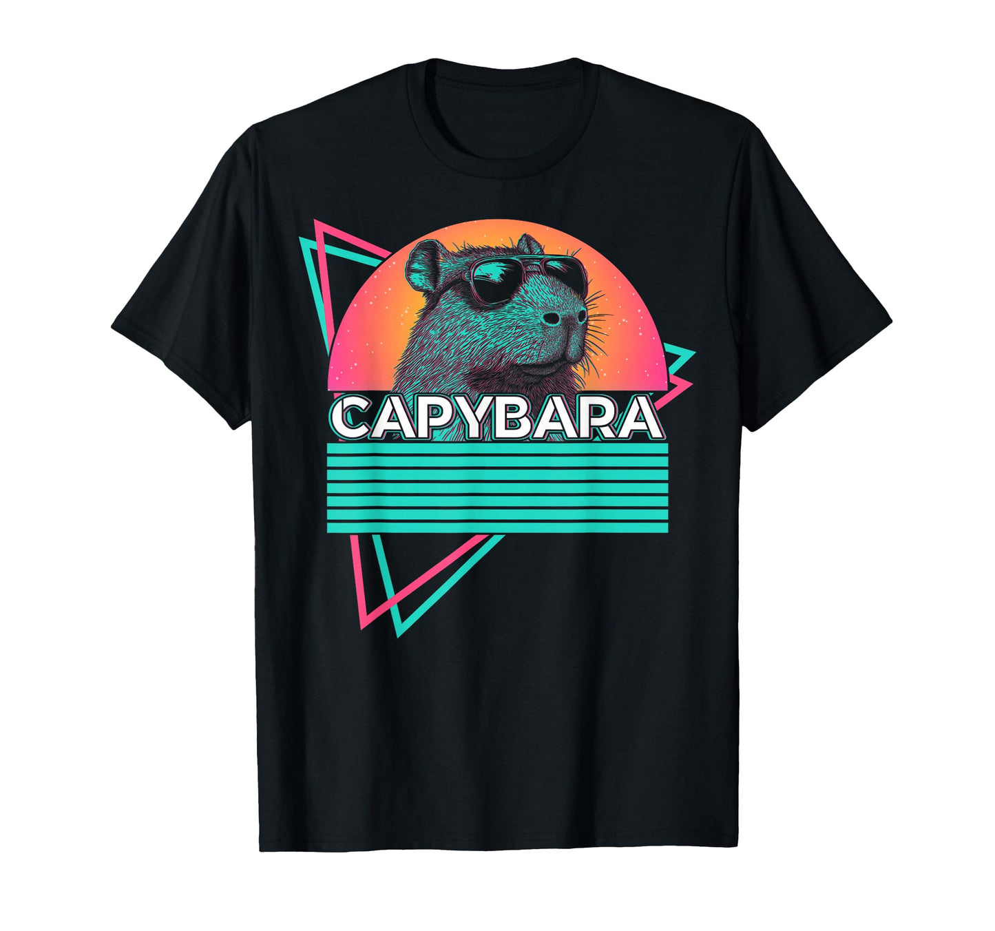 Capybara Capibara Sunglasses Vaporwave T-Shirt - Minimalist Print Unisex - T-Shirt, Sweatshirt, Hoodie
