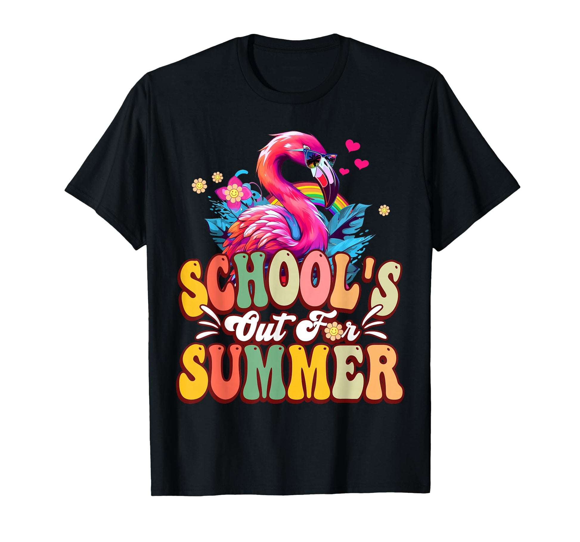 Flamingo Schools Out Summer T-Shirt - Fun Novelty Design for Adults - T-Shirt, Sweatshirt, Hoodie