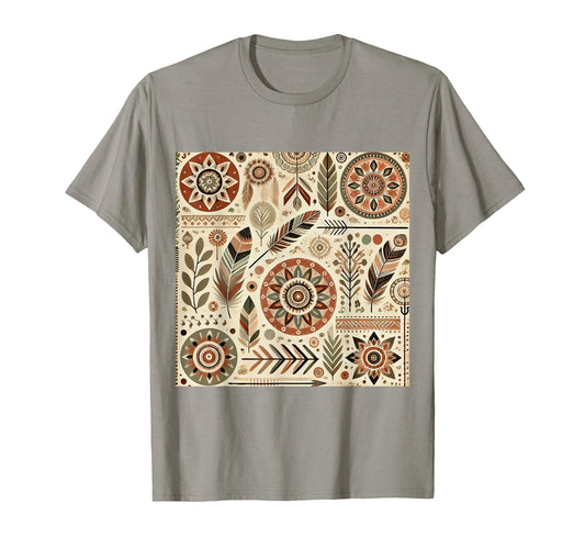 Bohemian Pattern Earthy Tones Boho Vibes T-Shirt - Unique Graphic Unisex - T-Shirt, Sweatshirt, Hoodie