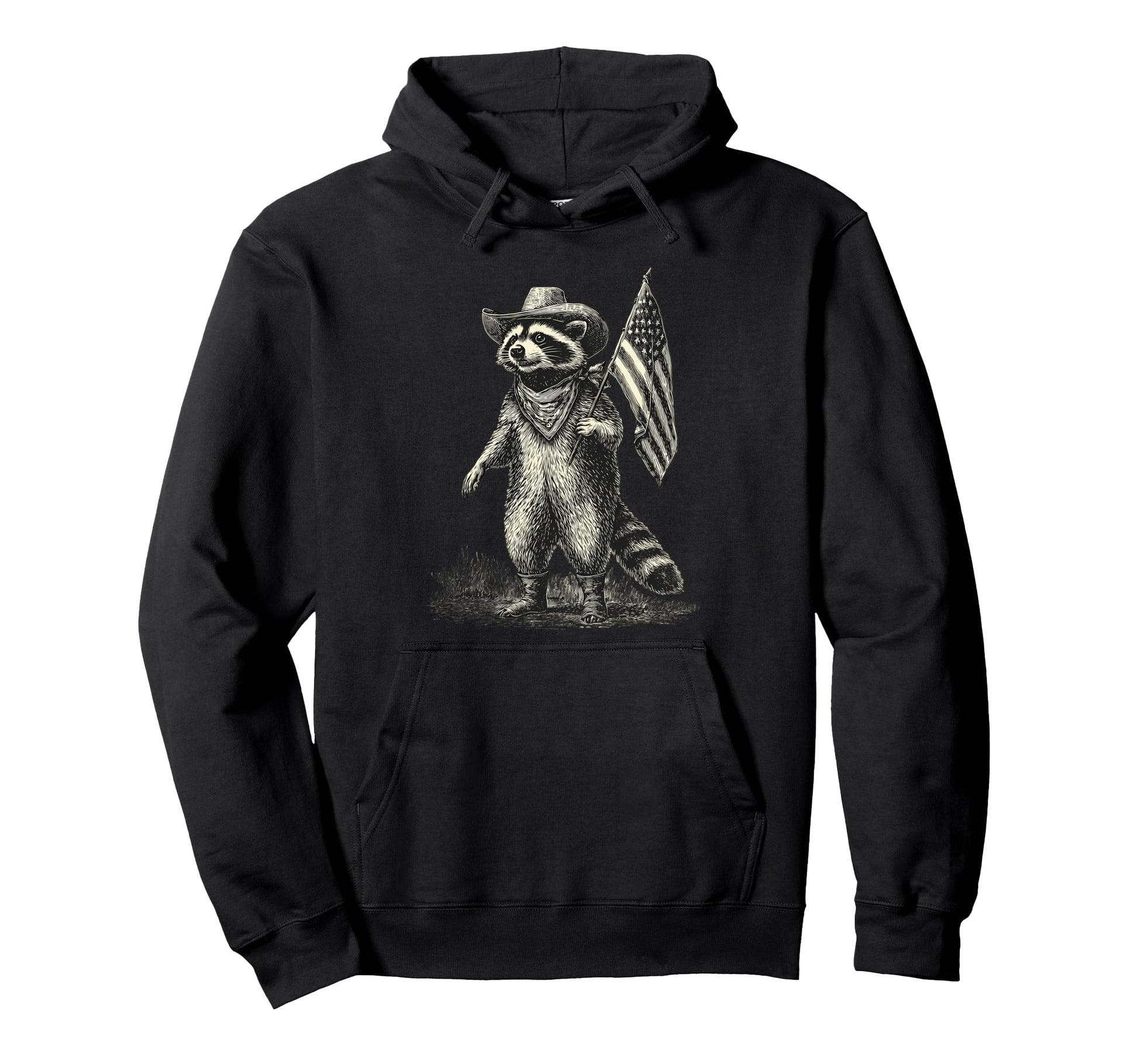 Raccoon Cowboy Rodeo Cowgirl Western Hoodie - Trendy Graphic Men Women - T-Shirt, Sweatshirt, Hoodie