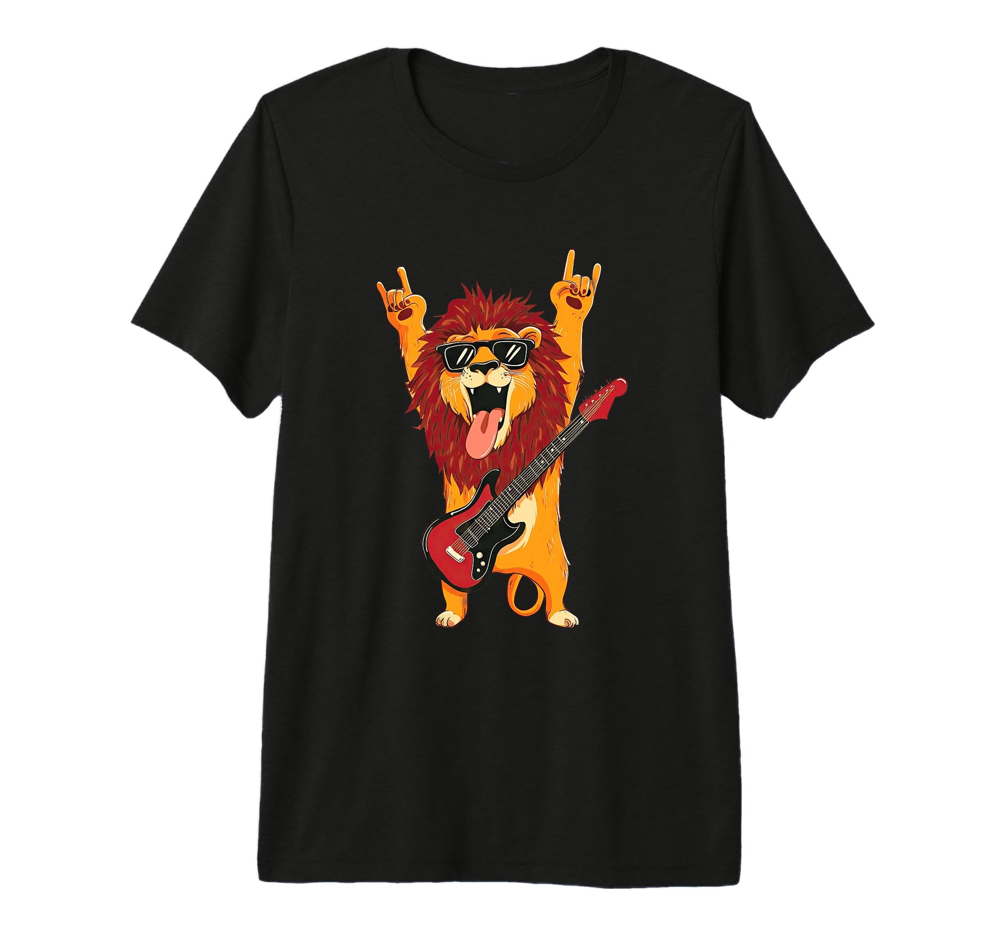 Rockstar Lion Sunglasses Electric T-Shirt - Custom Art Print Men Women - T-Shirt, Sweatshirt, Hoodie