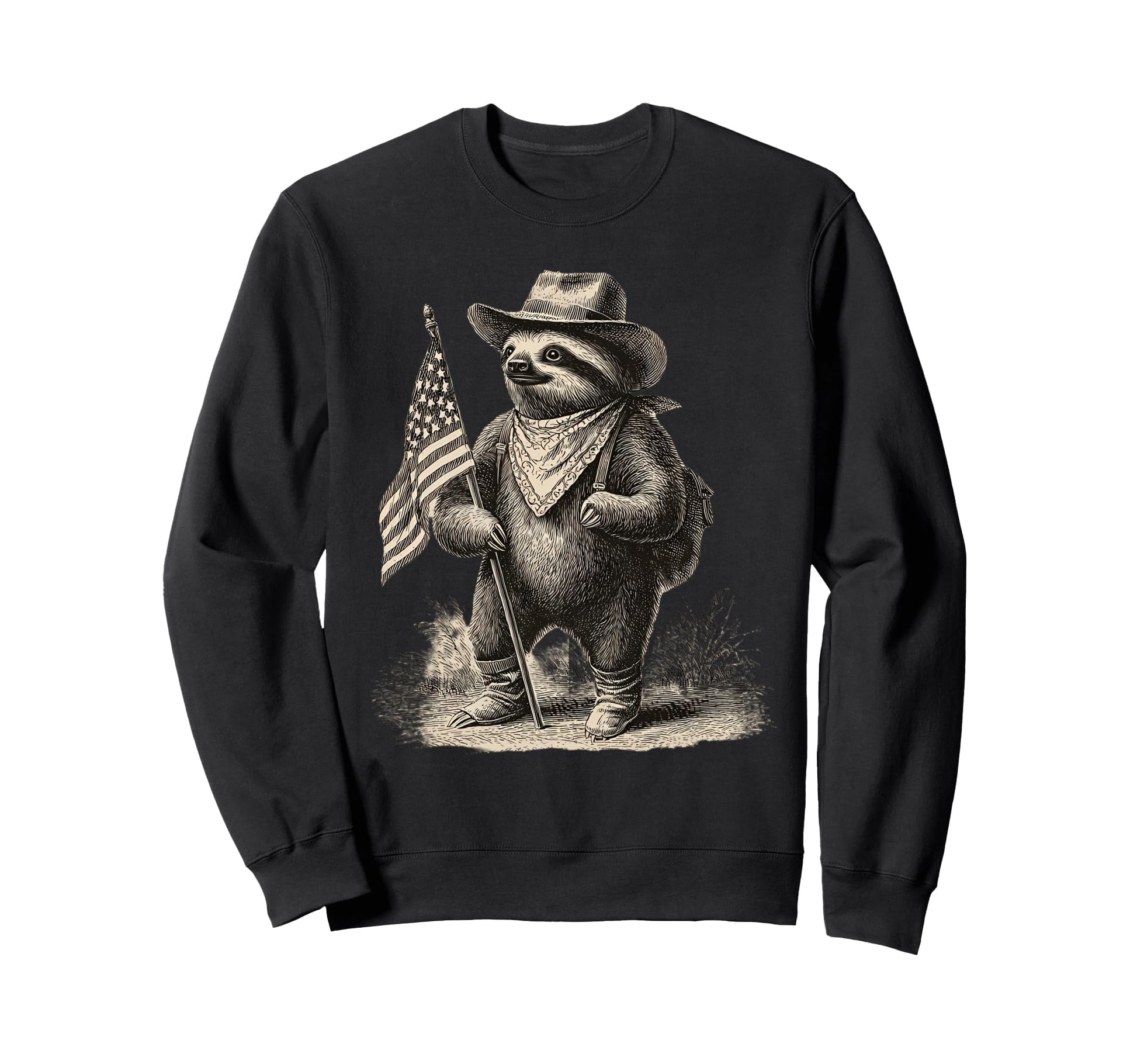 Country Cowboy Sloth Rodeo Cowgirl Sweatshirt - Minimalist Print Men Women - T-Shirt, Sweatshirt, Hoodie