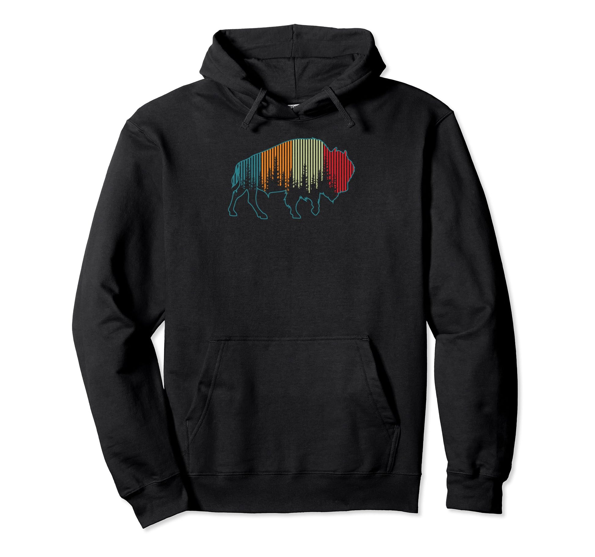 American Buffalo National Park Pine Tree Hoodie - Graphic Print Men Women - T-Shirt, Sweatshirt, Hoodie
