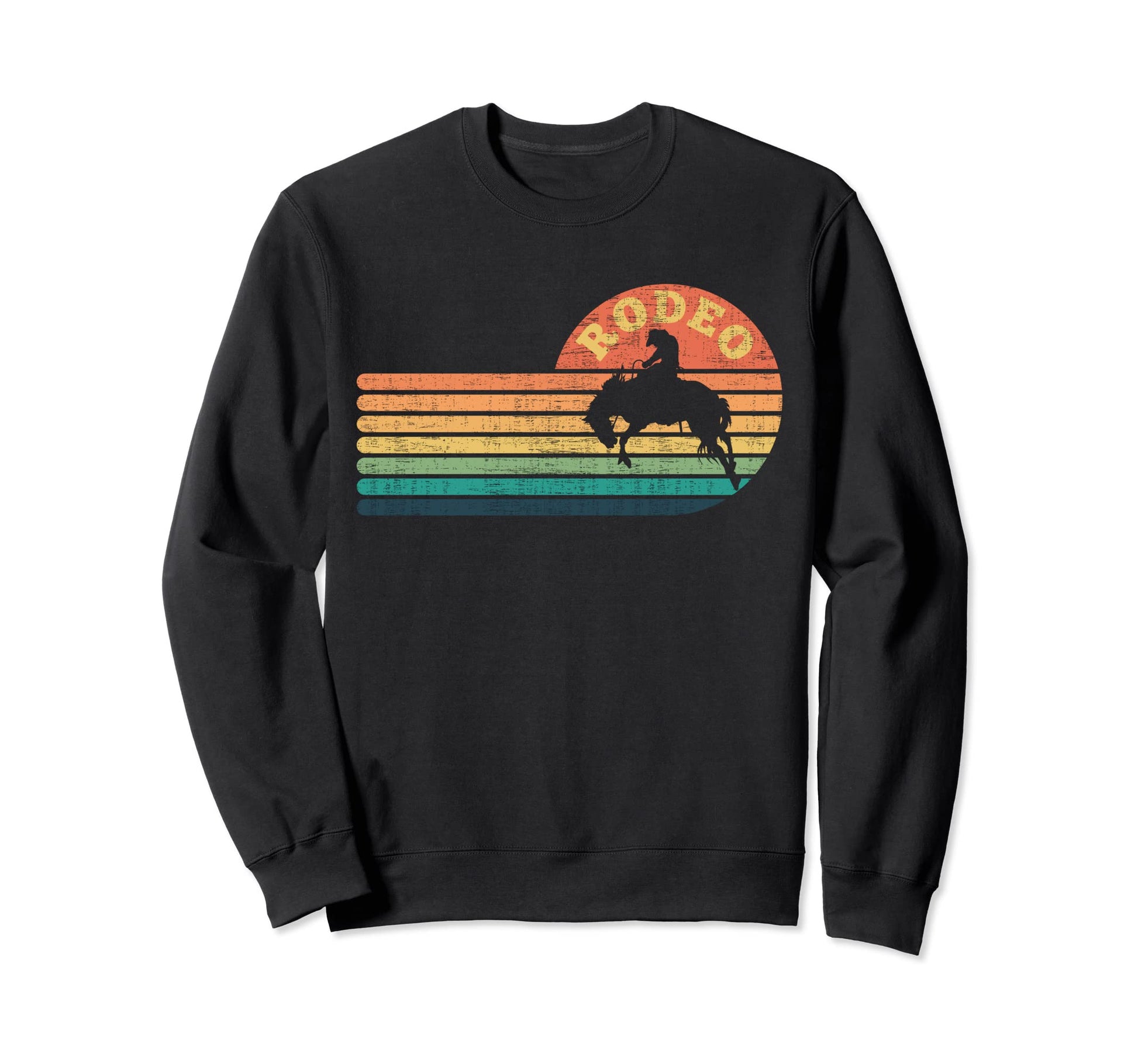 Horse Bronco Rodeo Riding Sun Western Sweatshirt - Novelty Apparel Unisex - T-Shirt, Sweatshirt, Hoodie