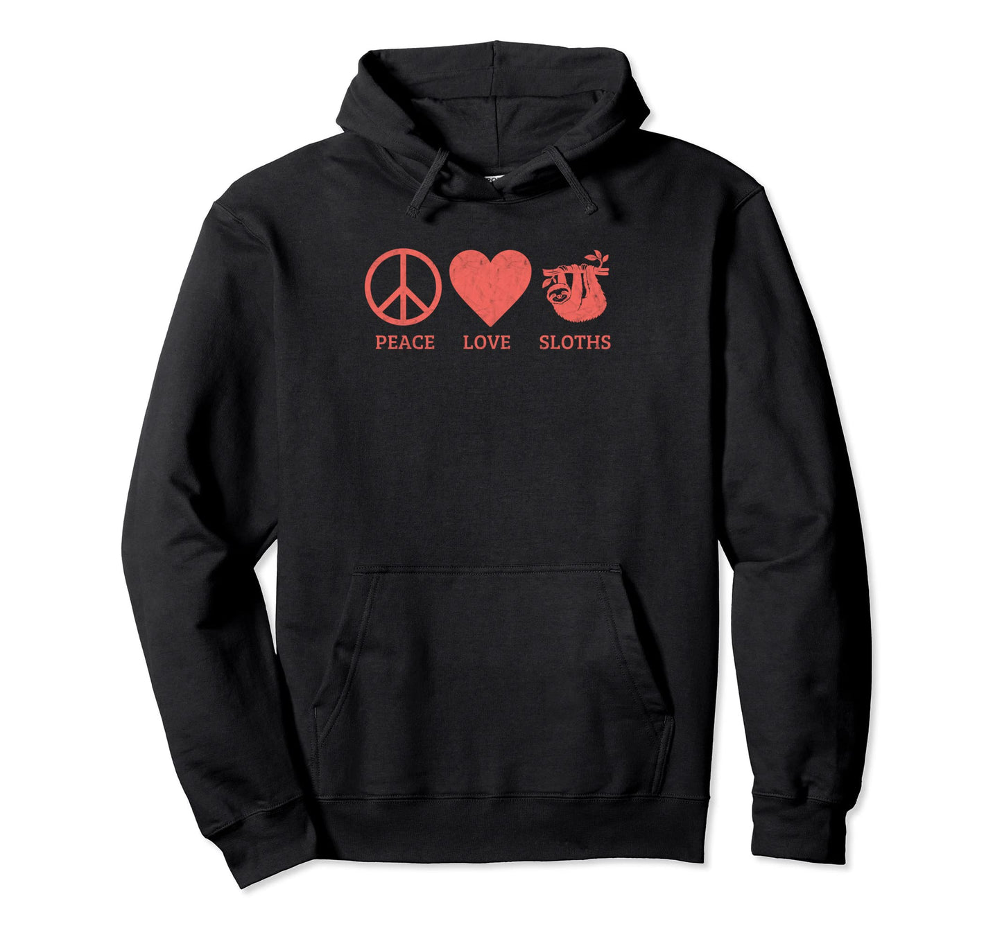 Funny Sloths Lover Peace Love Sloths Hoodie - Aesthetic Graphic for Adults - T-Shirt, Sweatshirt, Hoodie