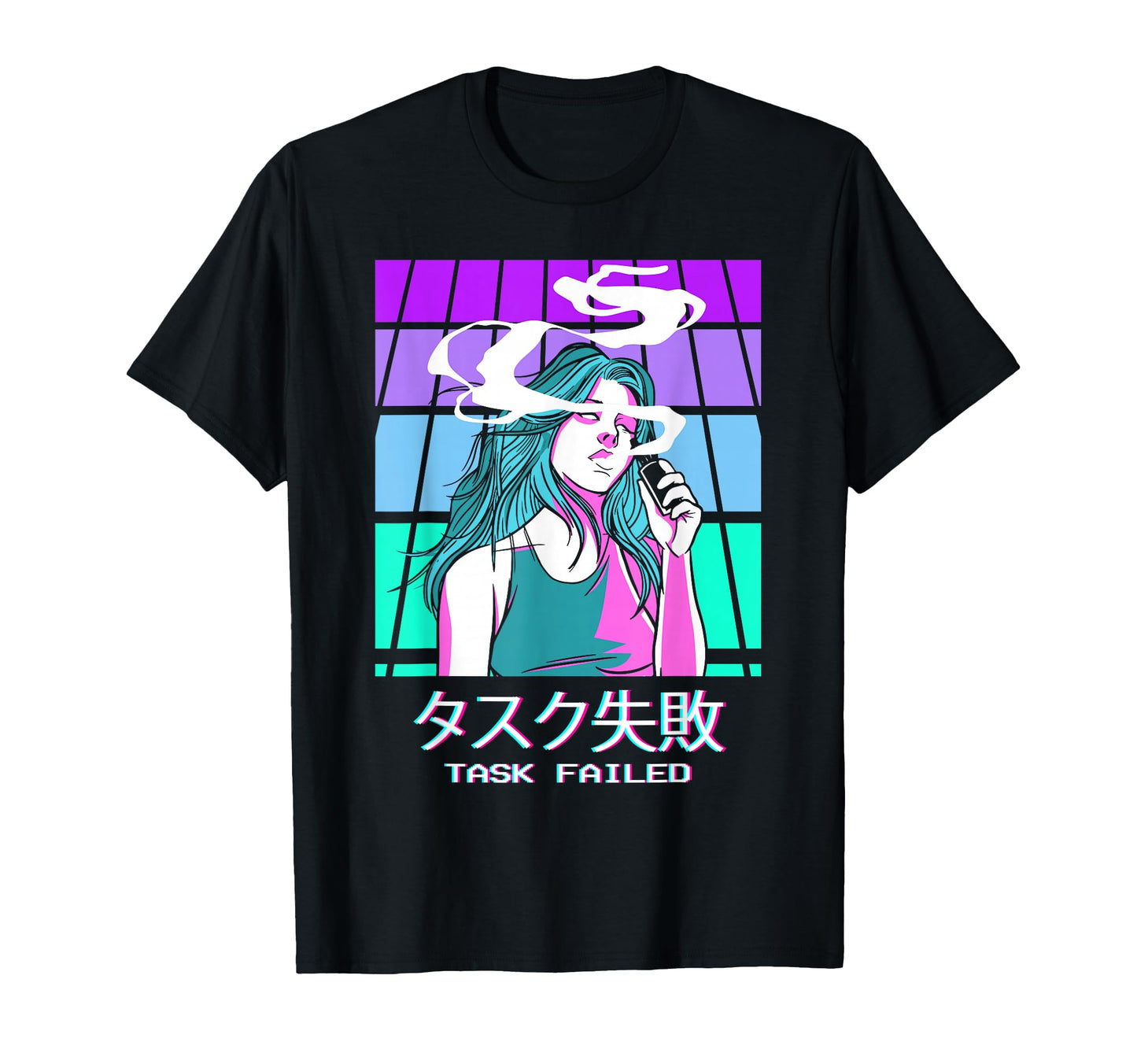 Task Failed Anime Vaporwave Aesthetic T-Shirt - Trendy Graphic for Adults - T-Shirt, Sweatshirt, Hoodie