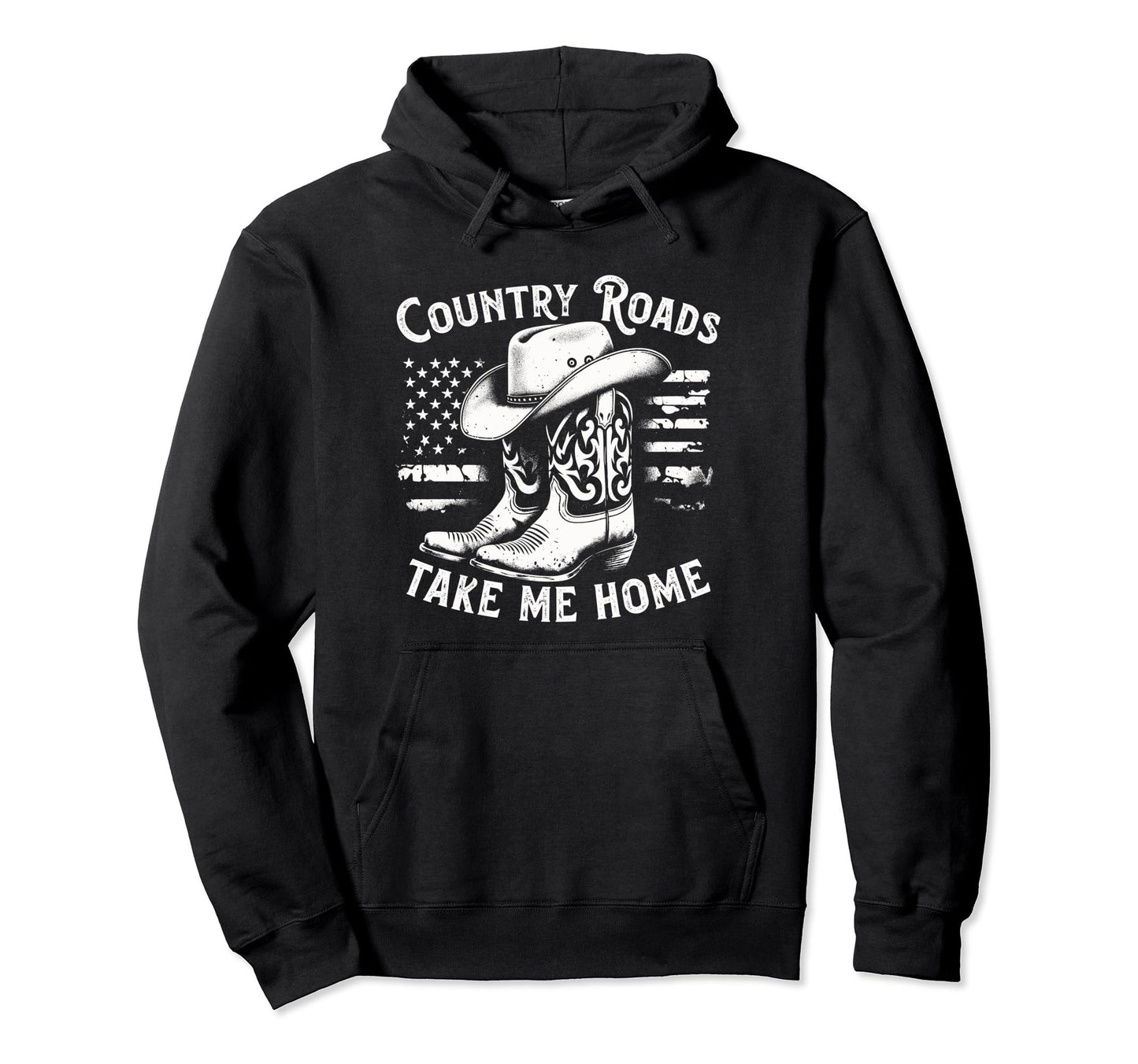 Country Roads Take Me Home Cowboy Hoodie - Trendy Graphic Men Women - T-Shirt, Sweatshirt, Hoodie