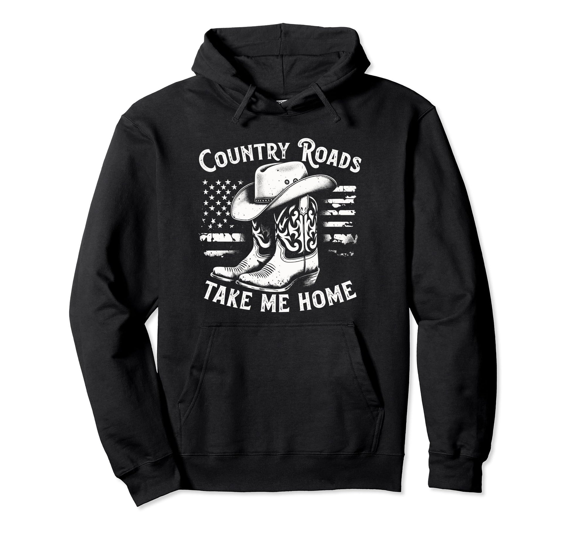 Country Roads Take Me Home Cowboy Hoodie - Trendy Graphic Men Women - T-Shirt, Sweatshirt, Hoodie