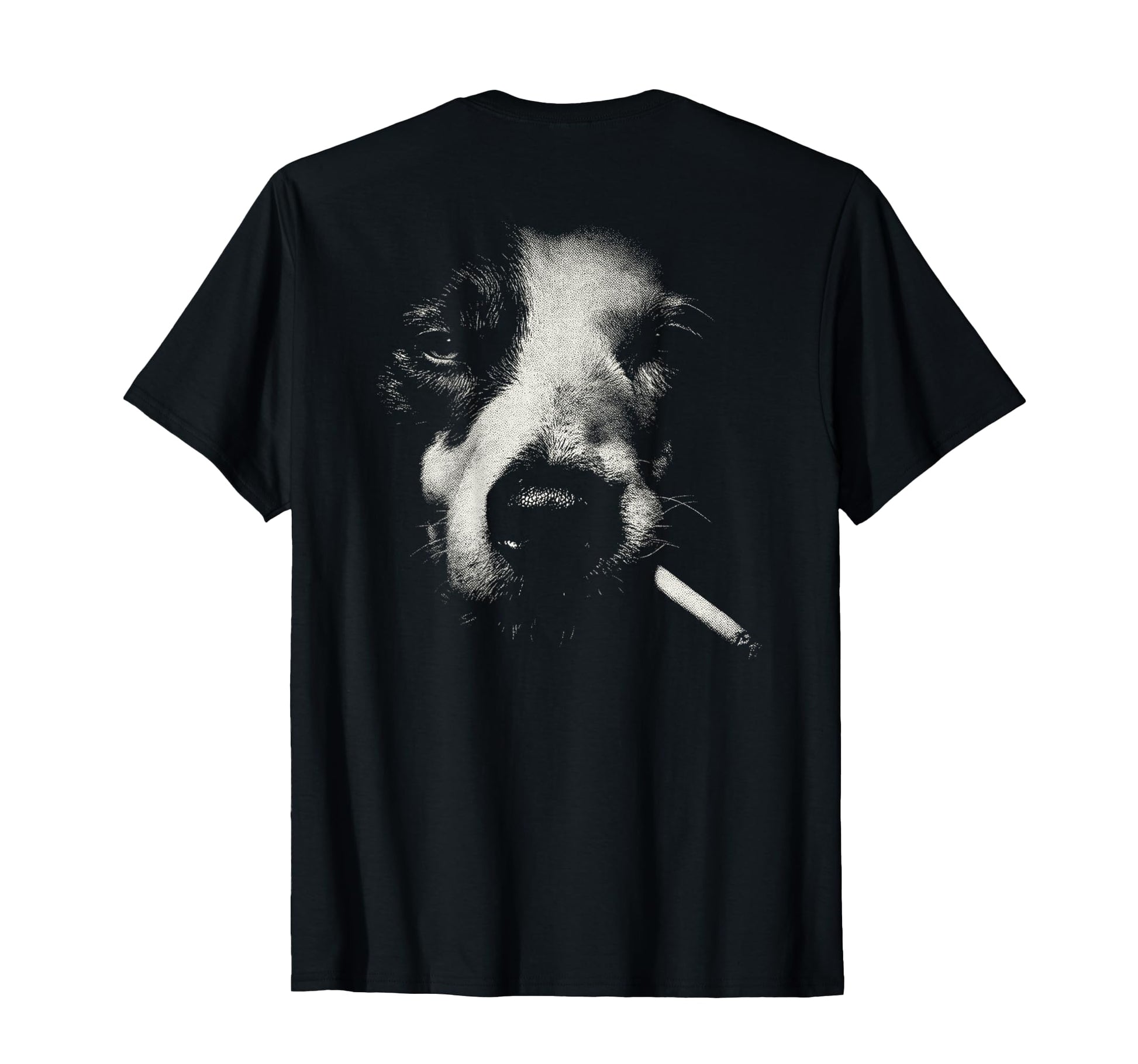 Border Collie Smoking Cigarette Grunge T-Shirt - Novelty Apparel Unisex - T-Shirt, Sweatshirt, Hoodie