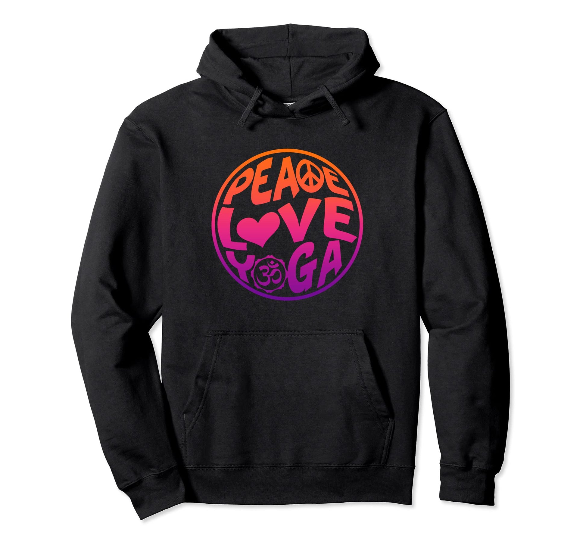 Peace Love Yoga Hoodie - Aesthetic Graphic for Adults - T-Shirt, Sweatshirt, Hoodie