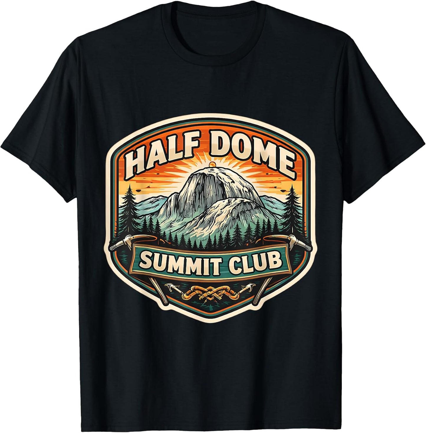 Half Dome Summit Club Mountain Peak Climber Merch - Adult & Kids T-Shirts, Sweatshirts & Hoodies apparel design preview 1