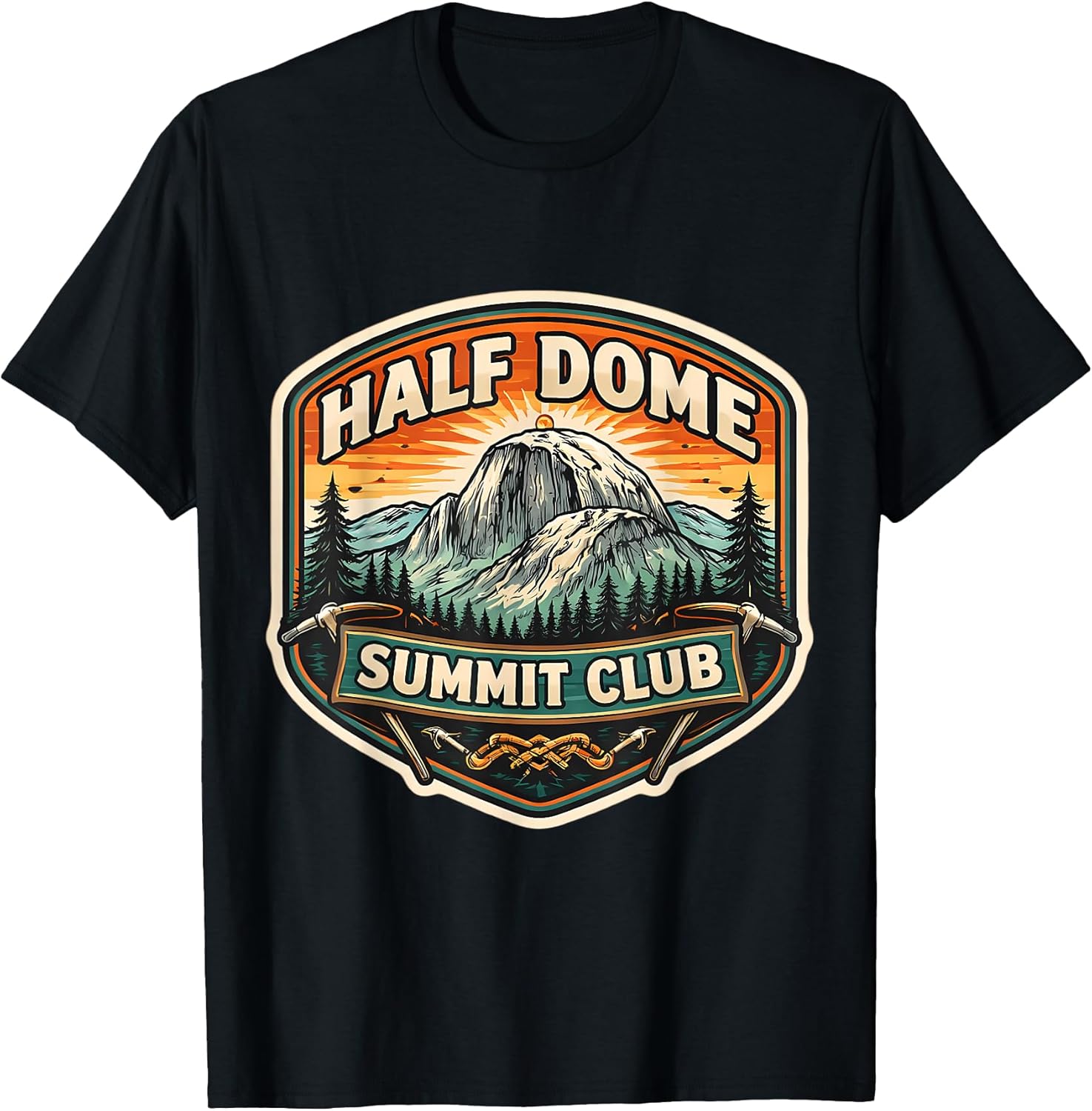 Half Dome Summit Club Mountain Peak Climber Merch - Adult & Kids T-Shirts, Sweatshirts & Hoodies apparel design preview 1