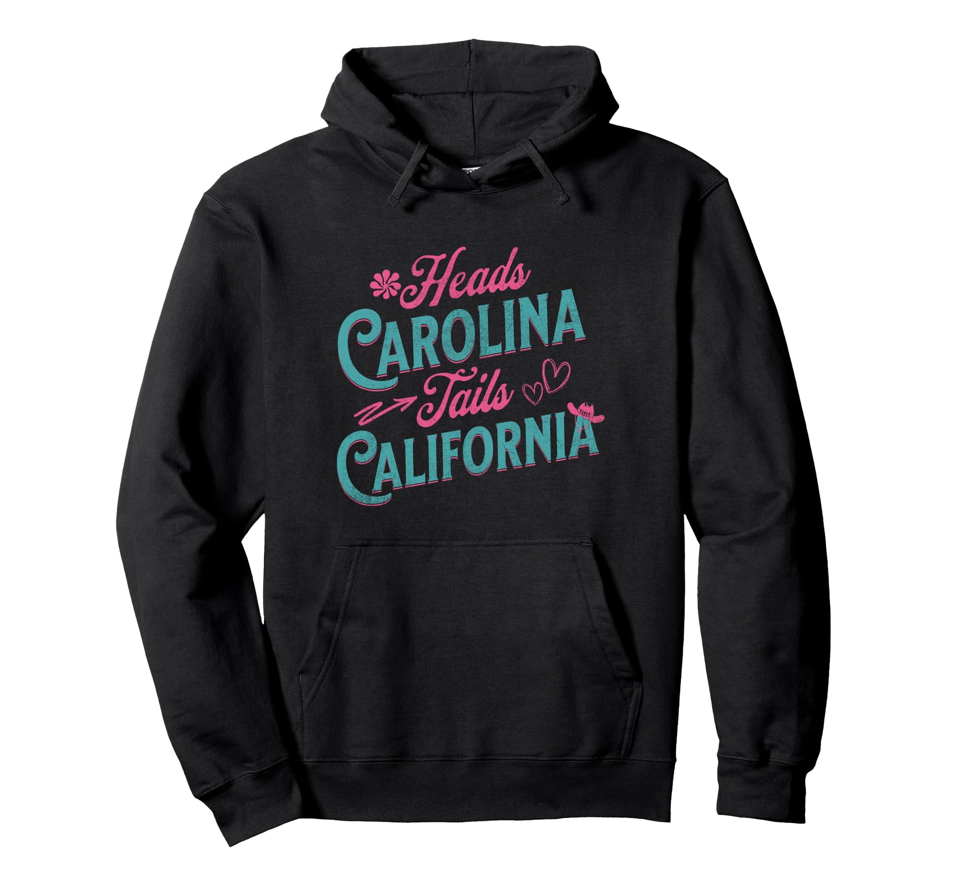 Heads Carolina Tail California Hoodie - Aesthetic Graphic for Adults - T-Shirt, Sweatshirt, Hoodie