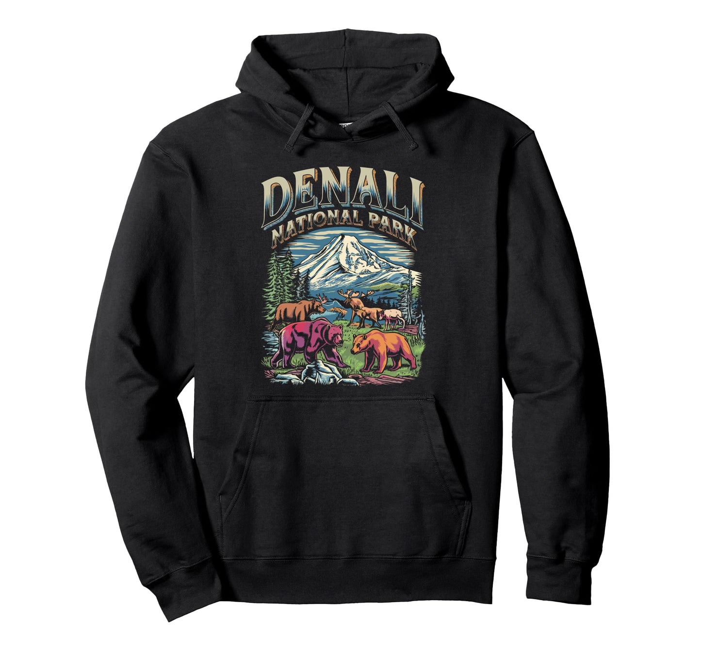 Denali National Park Hoodie - Minimalist Print for Adults - T-Shirt, Sweatshirt, Hoodie