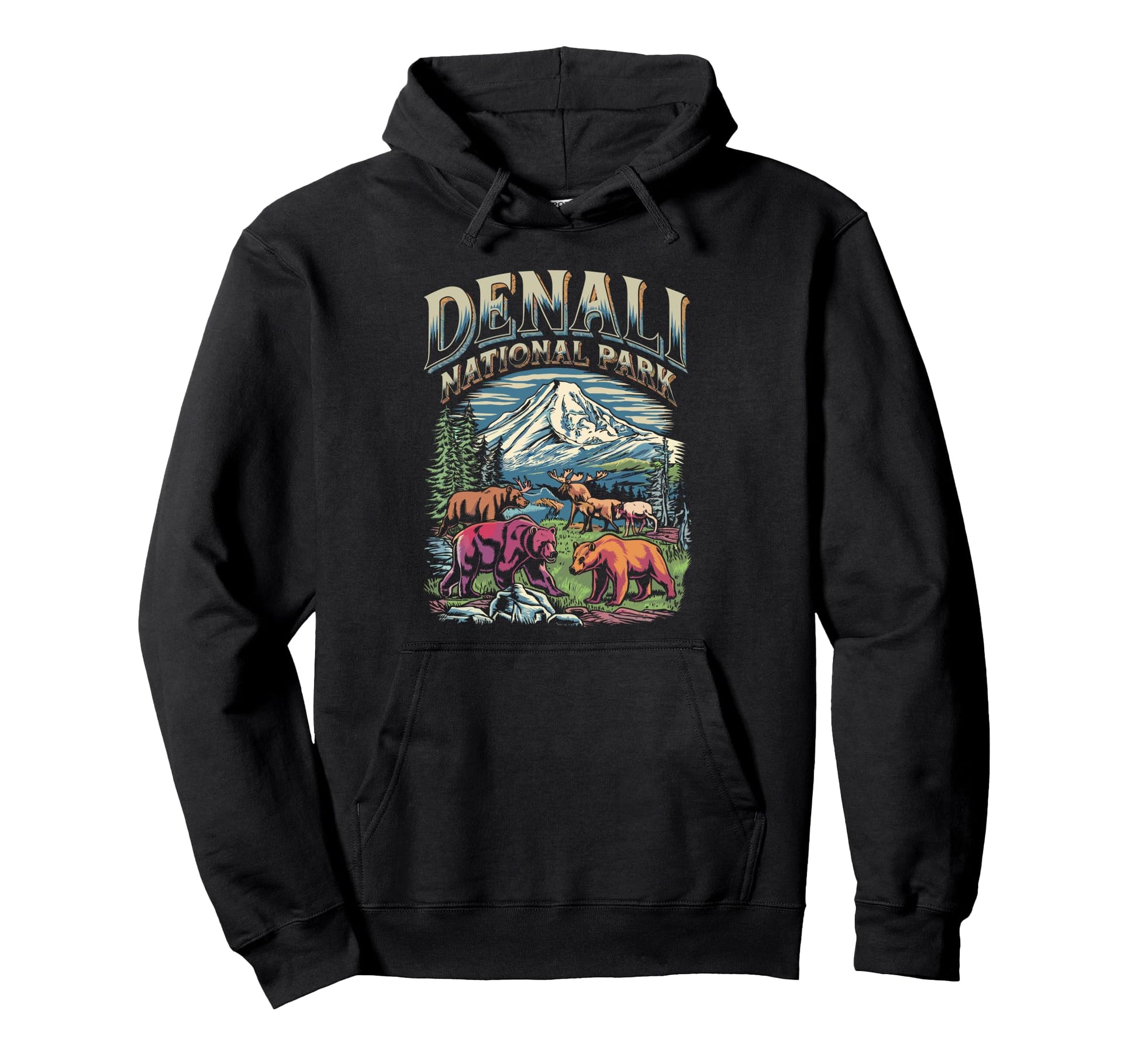 Denali National Park Hoodie - Minimalist Print for Adults - T-Shirt, Sweatshirt, Hoodie