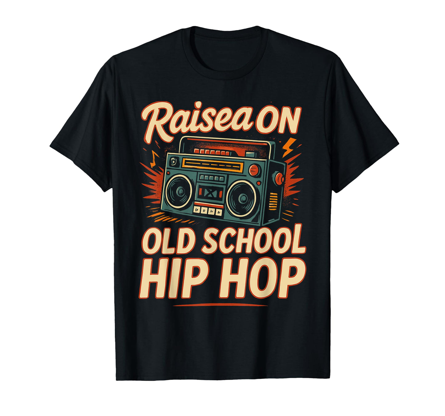 Raised Old School Hip Hop Cassette Rap T-Shirt - Novelty Apparel for Adults - T-Shirt, Sweatshirt, Hoodie