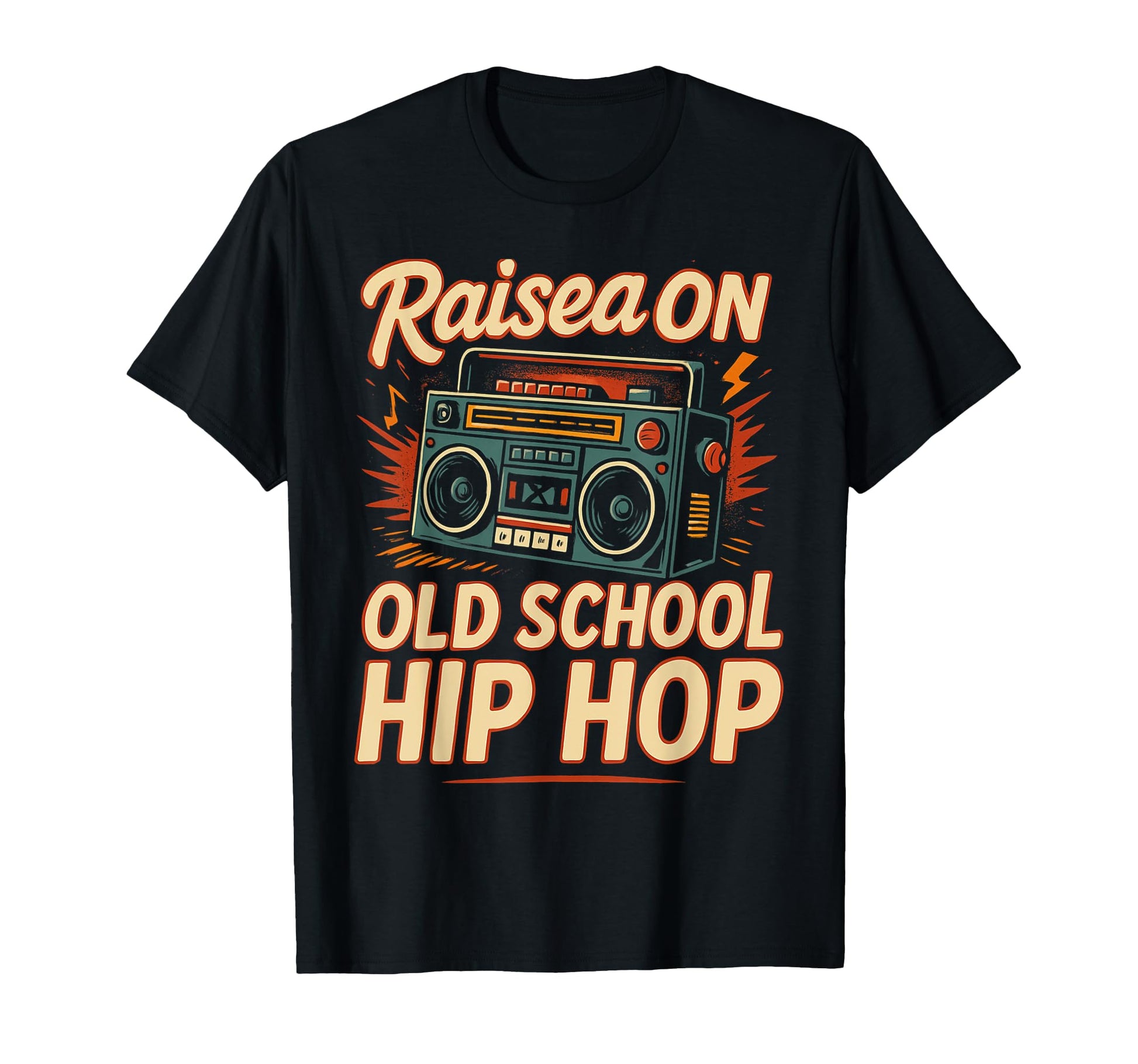 Raised Old School Hip Hop Cassette Rap T-Shirt - Novelty Apparel for Adults - T-Shirt, Sweatshirt, Hoodie