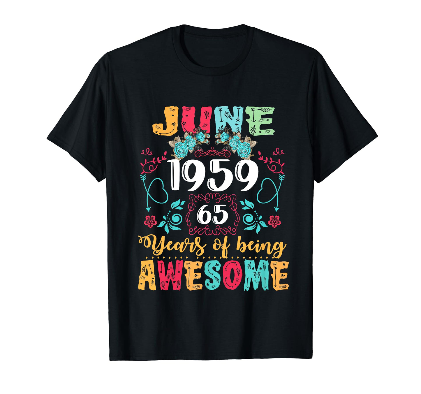 Made June 1959 65Th Birthday Boho T-Shirt - Aesthetic Graphic Men Women - T-Shirt, Sweatshirt, Hoodie