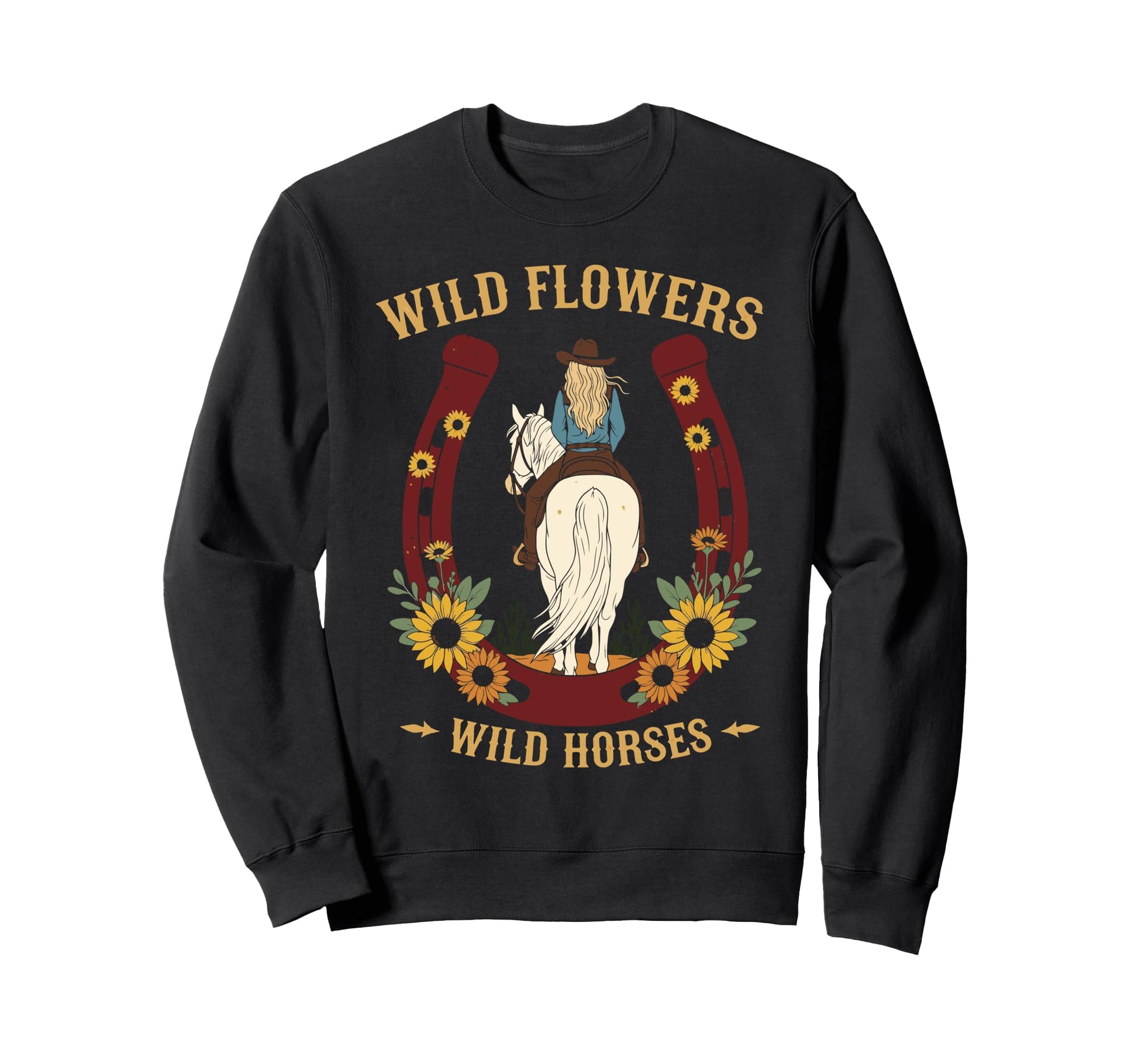 Wild Flowers Wild Horses Rodeo Sweatshirt - Minimalist Print for Adults - T-Shirt, Sweatshirt, Hoodie