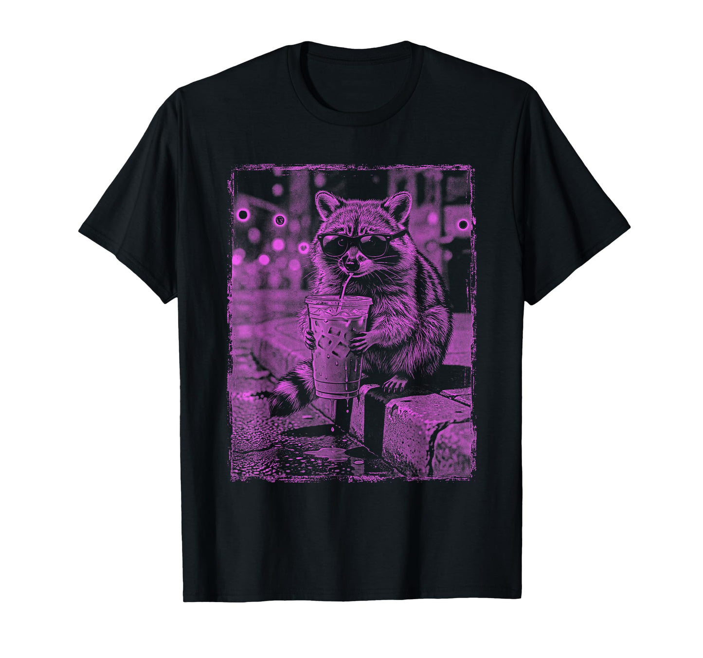 Synthwave Raccoon Trash Panda T-Shirt - Casual Everyday Wear for Adults - T-Shirt, Sweatshirt, Hoodie
