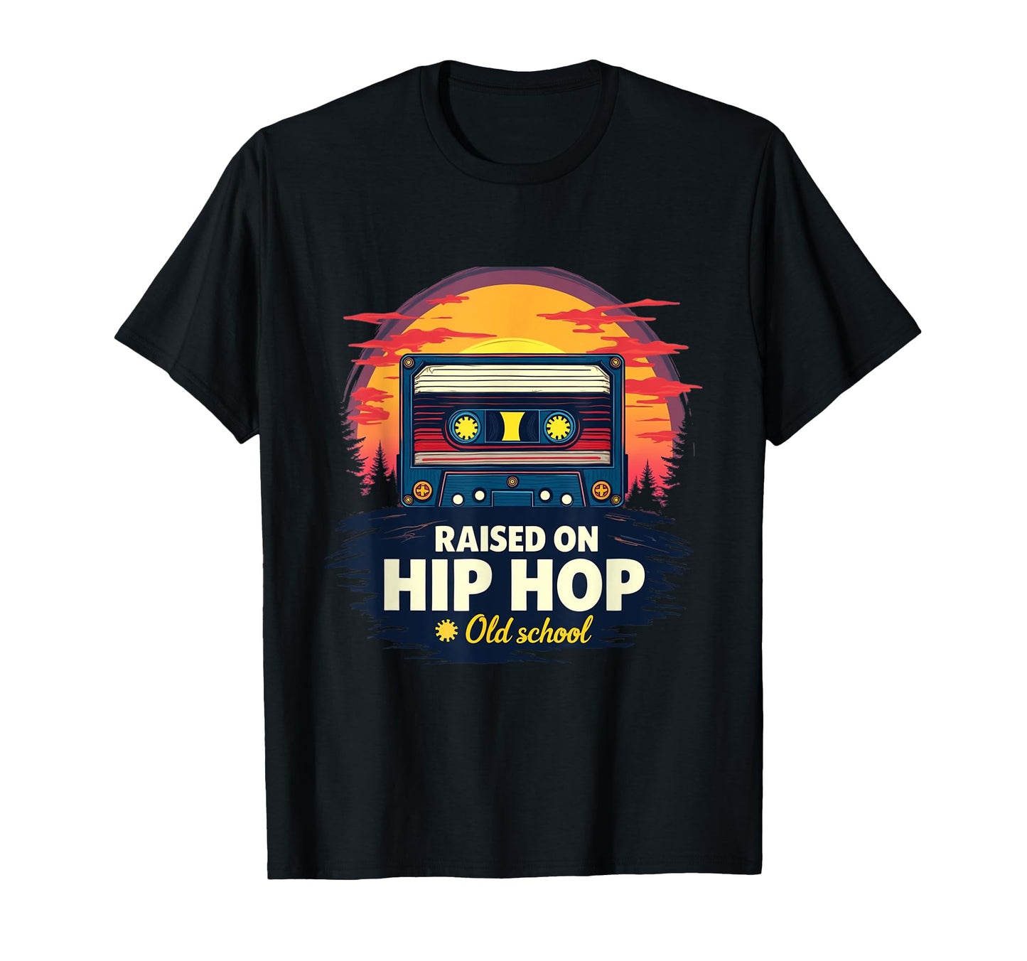 Raised Old School Hip Hop Anniversary T-Shirt - Novelty Apparel for Adults - T-Shirt, Sweatshirt, Hoodie