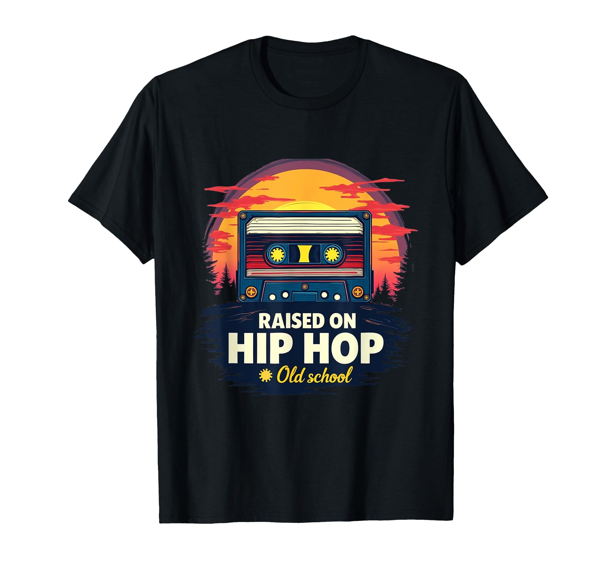 Raised Old School Hip Hop Anniversary T-Shirt - Novelty Apparel for Adults - T-Shirt, Sweatshirt, Hoodie