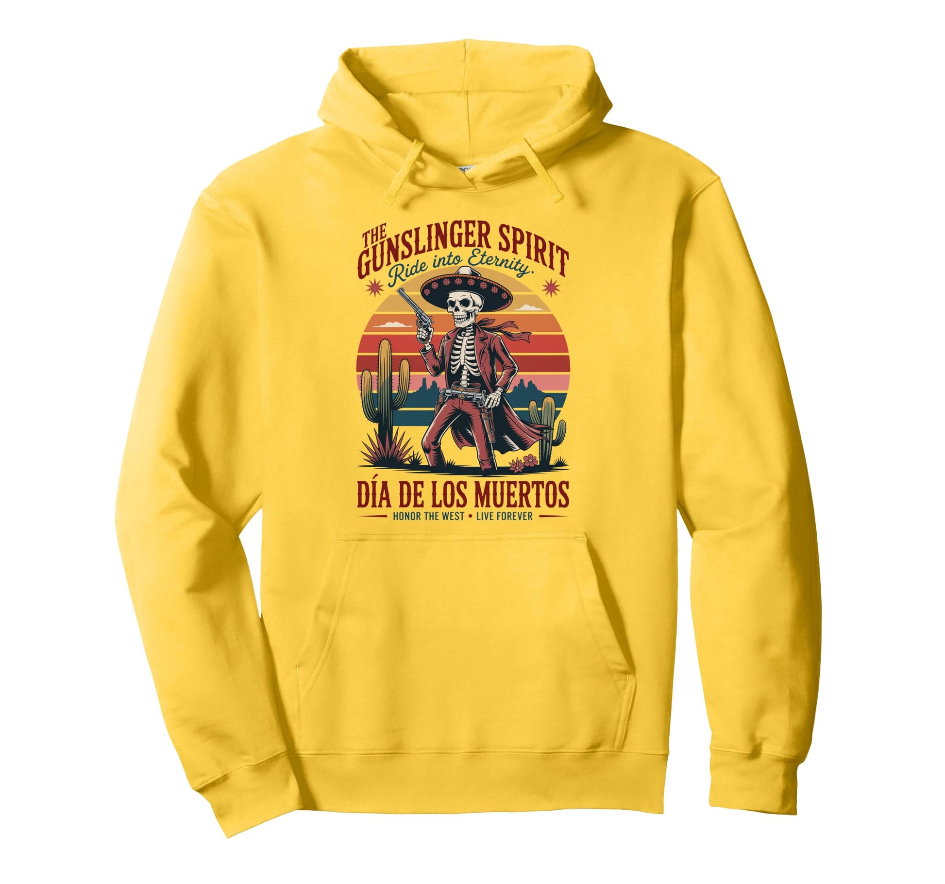 Mexican Heritage Wild West Skeleton Cowboy Hoodie - Trendy Graphic Unisex - T-Shirt, Sweatshirt, Hoodie