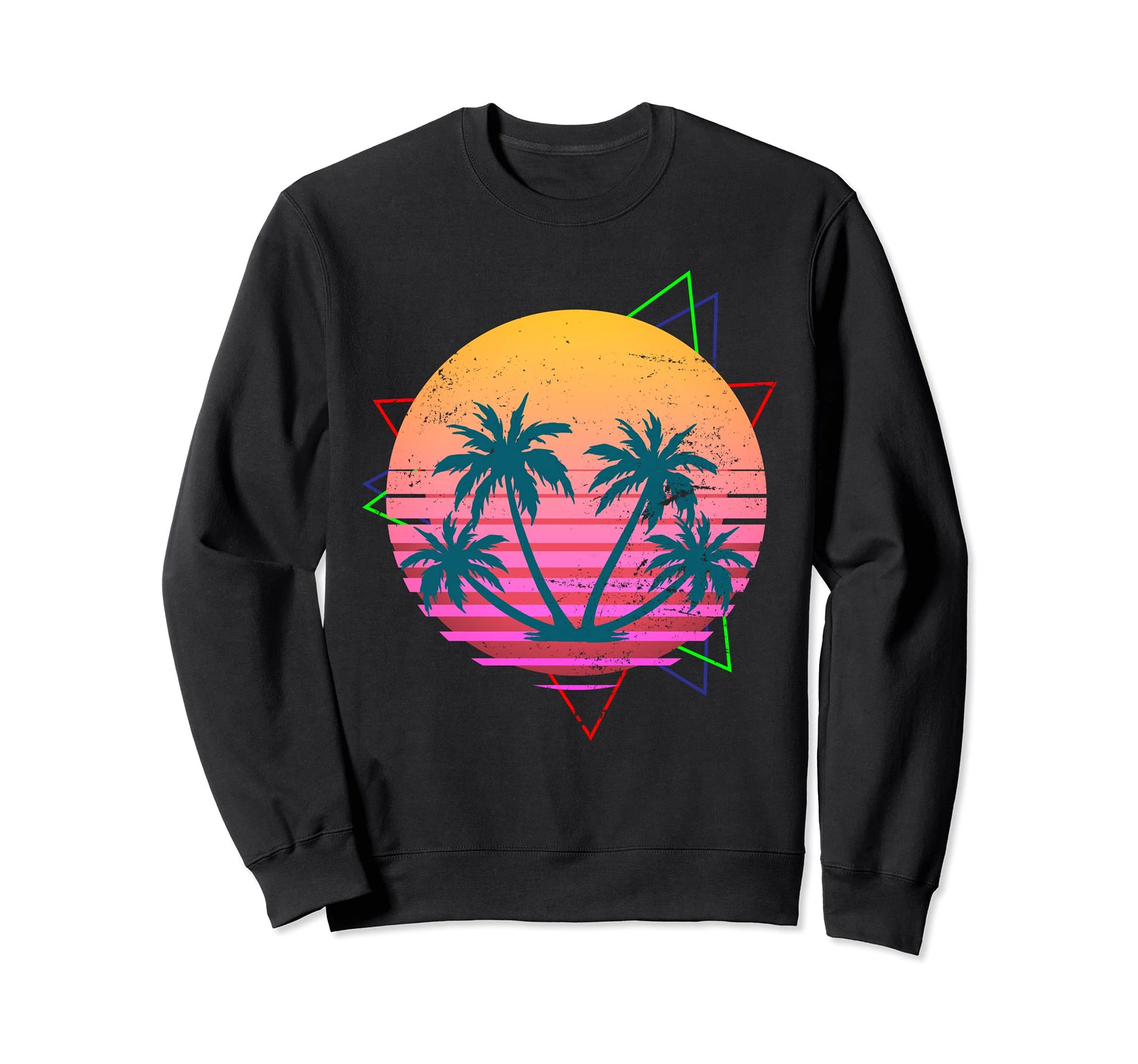 90S Art Palm Trees 80S Aesthetic Sweatshirt - Custom Art Print for Adults - T-Shirt, Sweatshirt, Hoodie