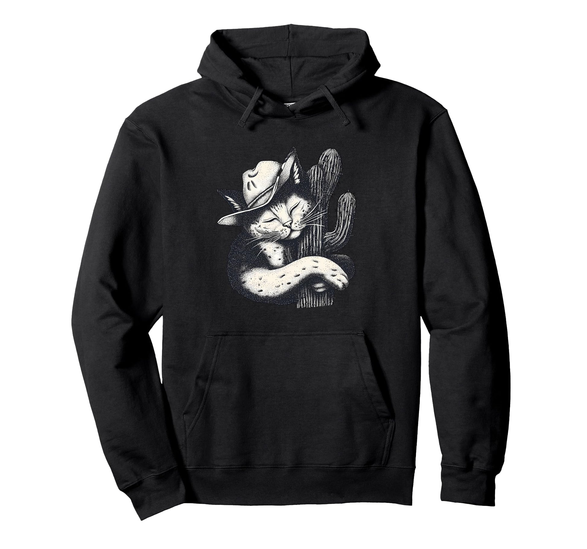 Western Country Cowgirl Funny Cowboy Cat Hoodie - Trendy Graphic Unisex - T-Shirt, Sweatshirt, Hoodie