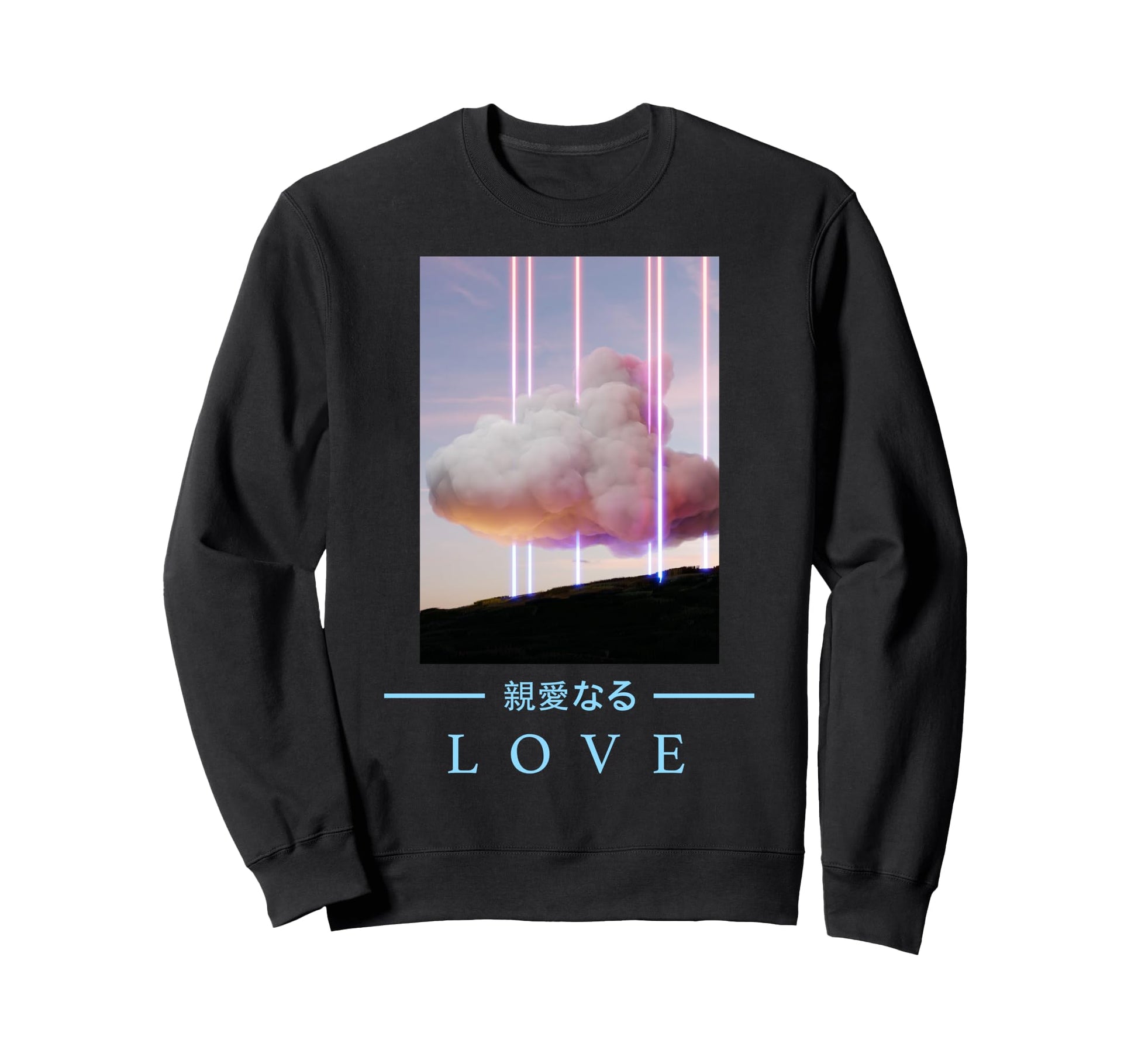 Retrowave Love Japanese Art Sweatshirt - Graphic Print for Adults - T-Shirt, Sweatshirt, Hoodie